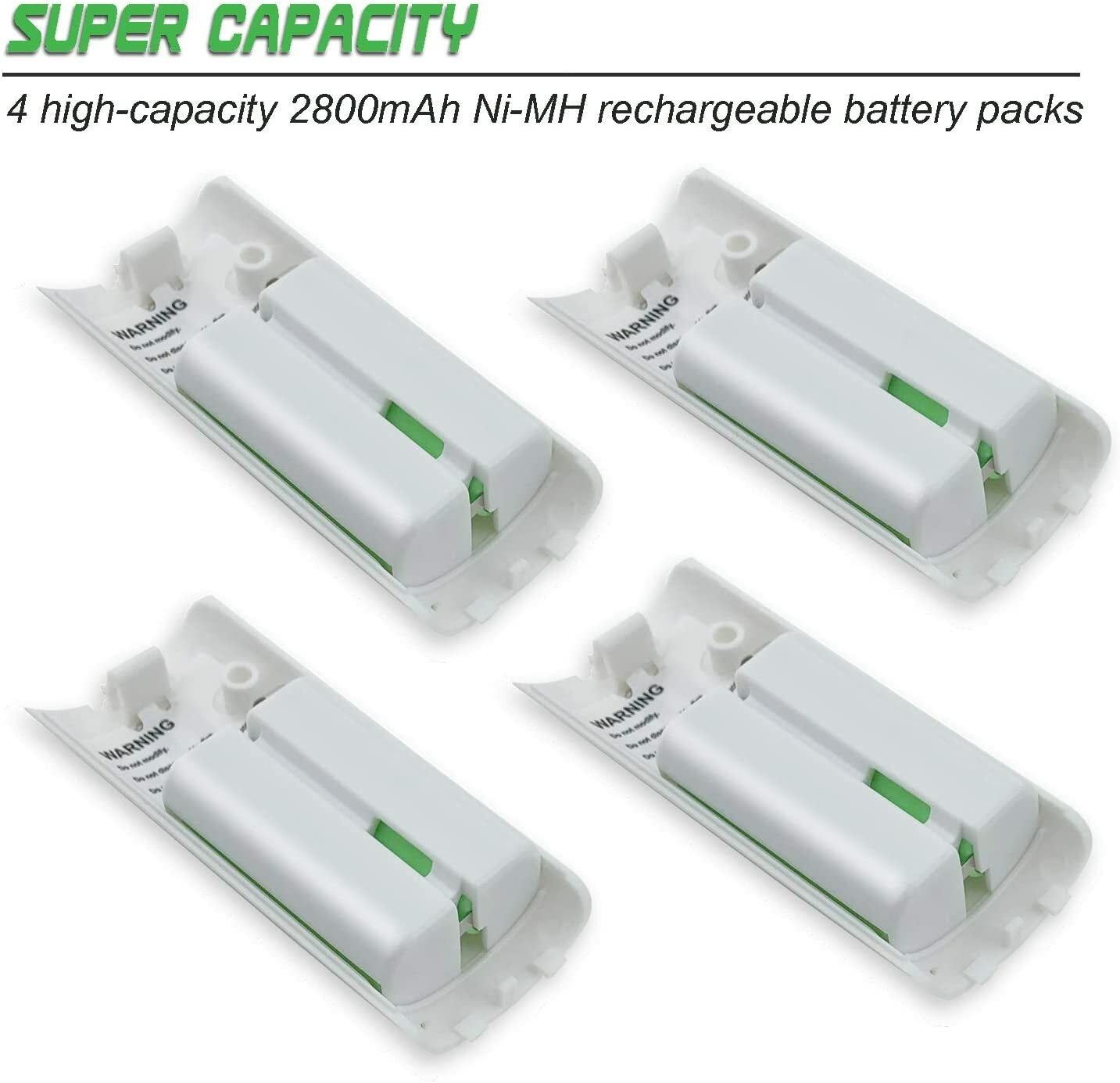 New 4-in-1 Charging Station With 4 Battery Packs for Wii&Wii U Remote Controller