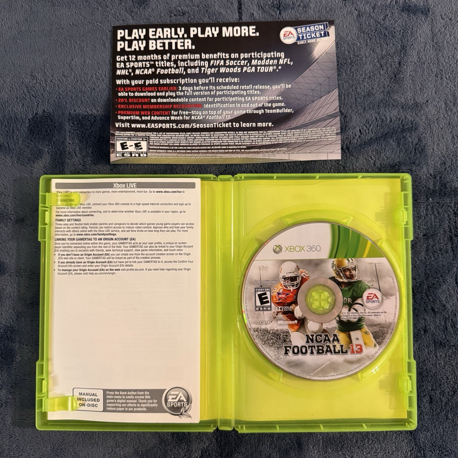 NCAA Football 13 (Microsoft Xbox 360, 2012) CIB Complete & Tested