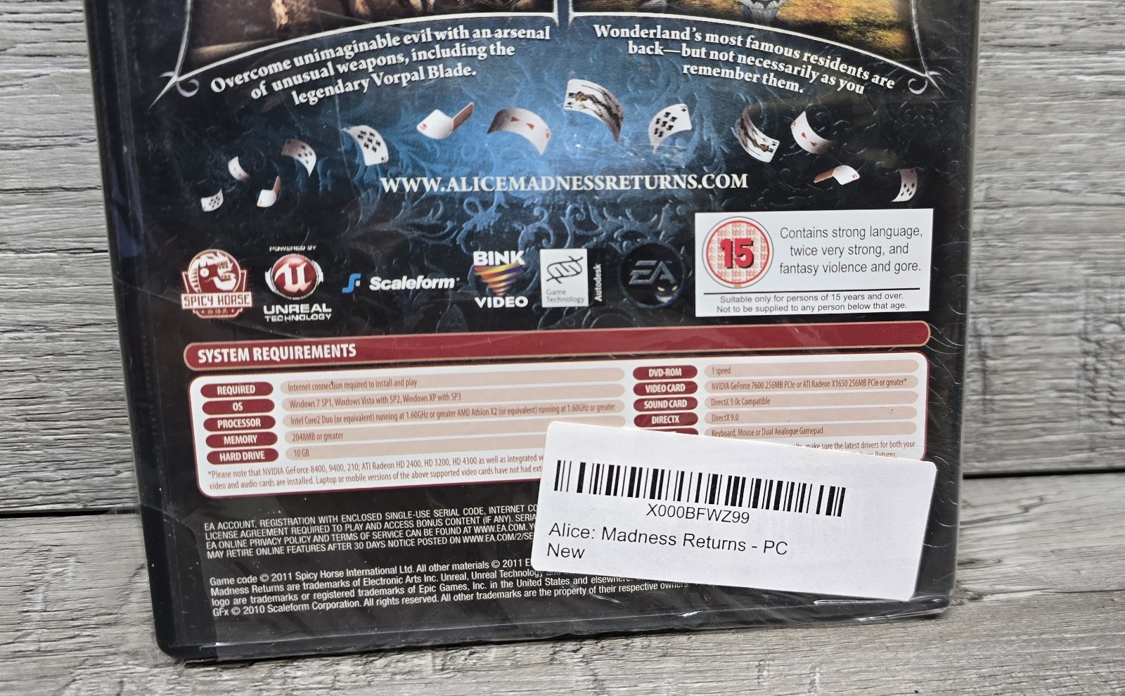Alice: Madness Returns 2011 PC Dvd New Sealed ~ Please Read