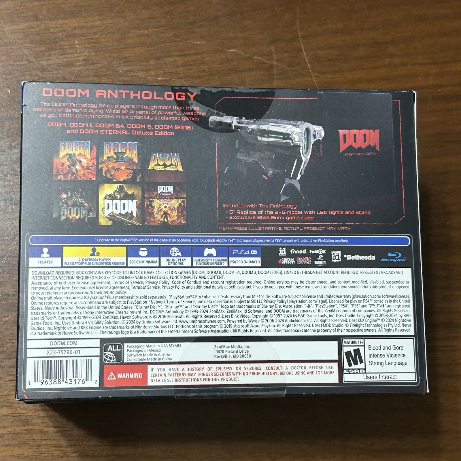 DOOM ANTHOLOGY Collector’s Edition For PS4 Upgrade to PS5 BRAND NEW 6 Doom Games