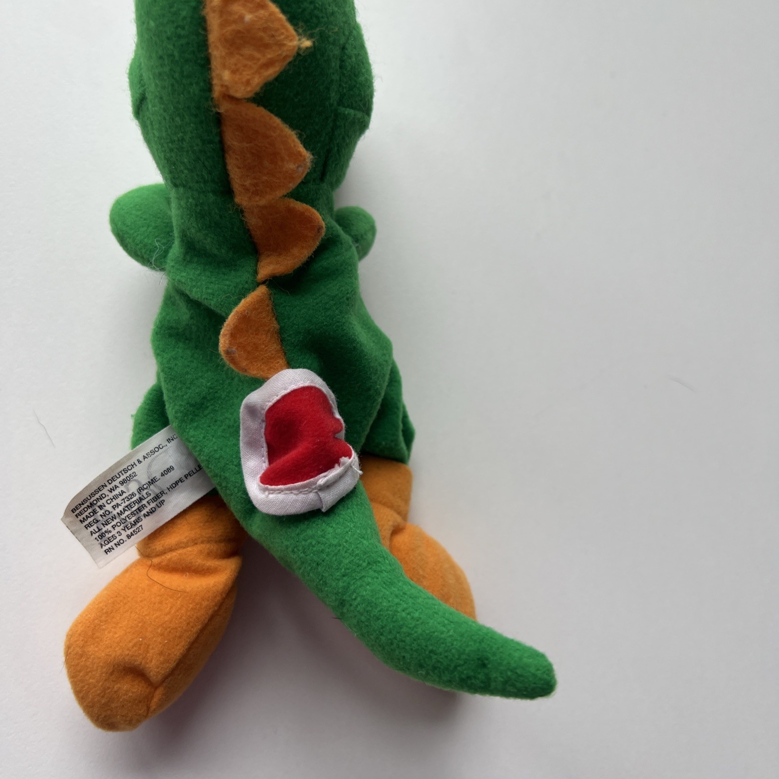 Vintage Nintendo 1997 Yoshi Beanbag Toy BD&A Nintendo 64 Super Mario Yoshi Game