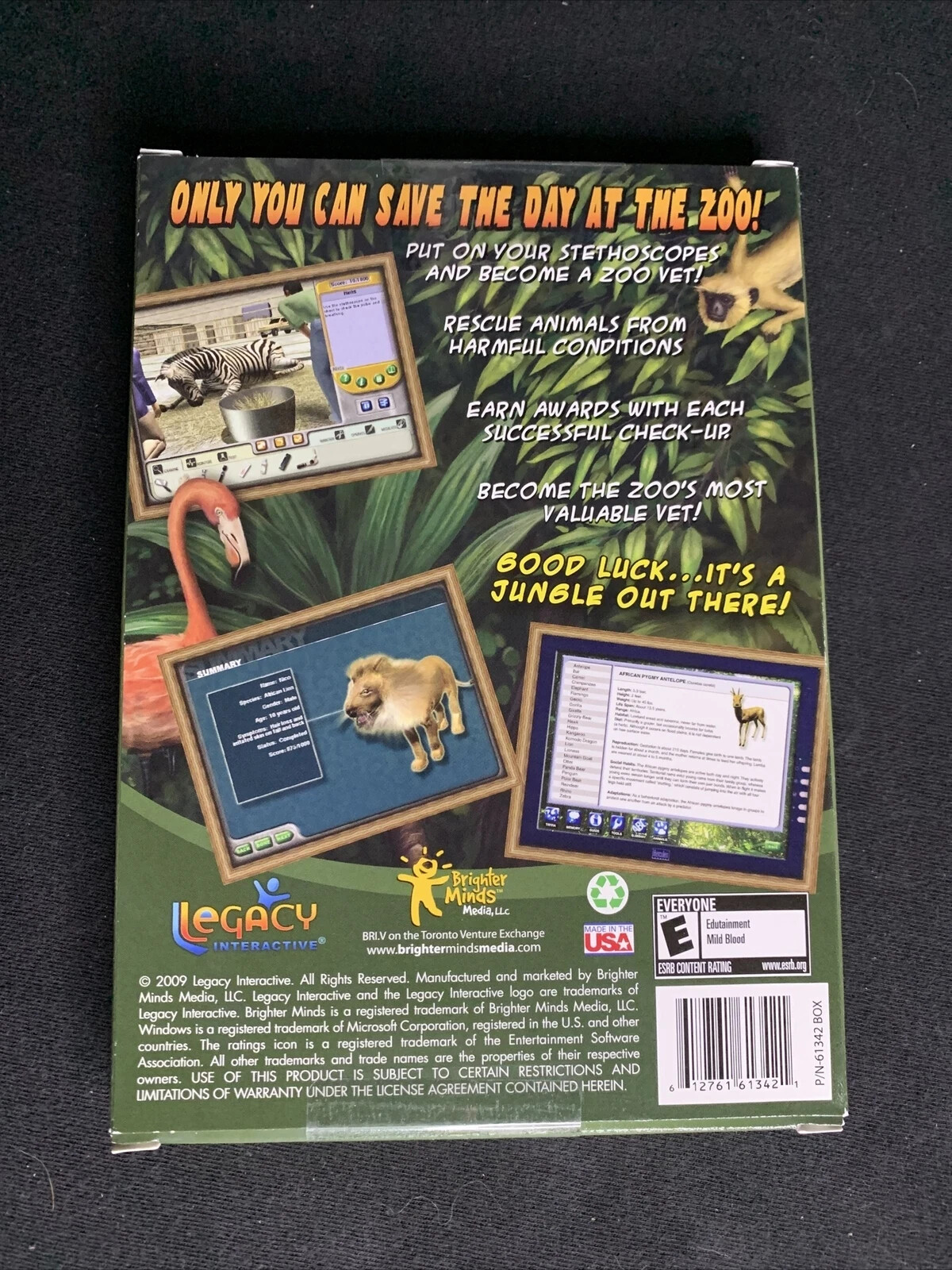 Legacy Interactive Zoo Vet 2009 PC CD-ROM Game for Windows/Mac Brand New/Sealed