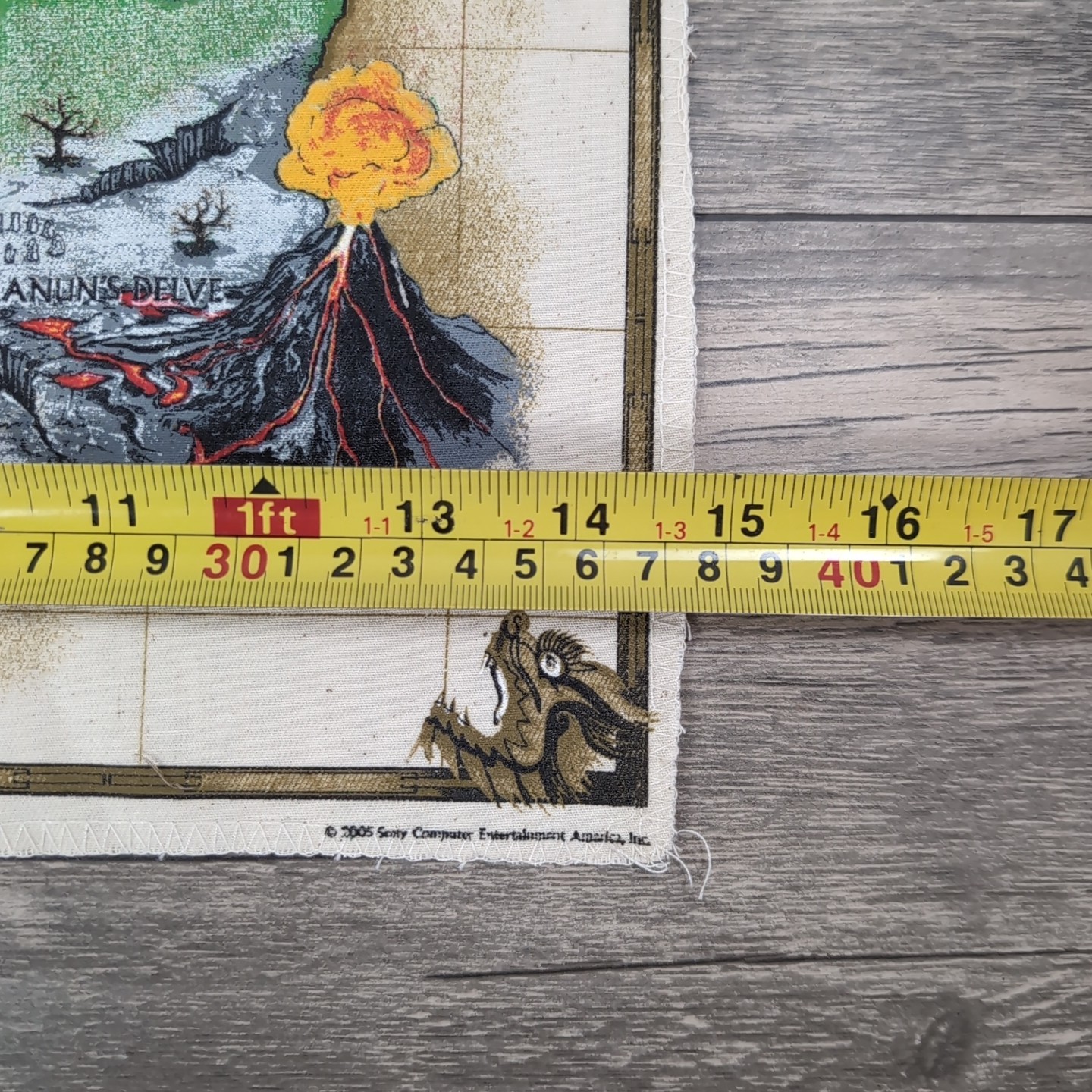 VTG EverQuest: Dragons of Norrath Collector’s Canvas Cloth Map 14″ Rare!