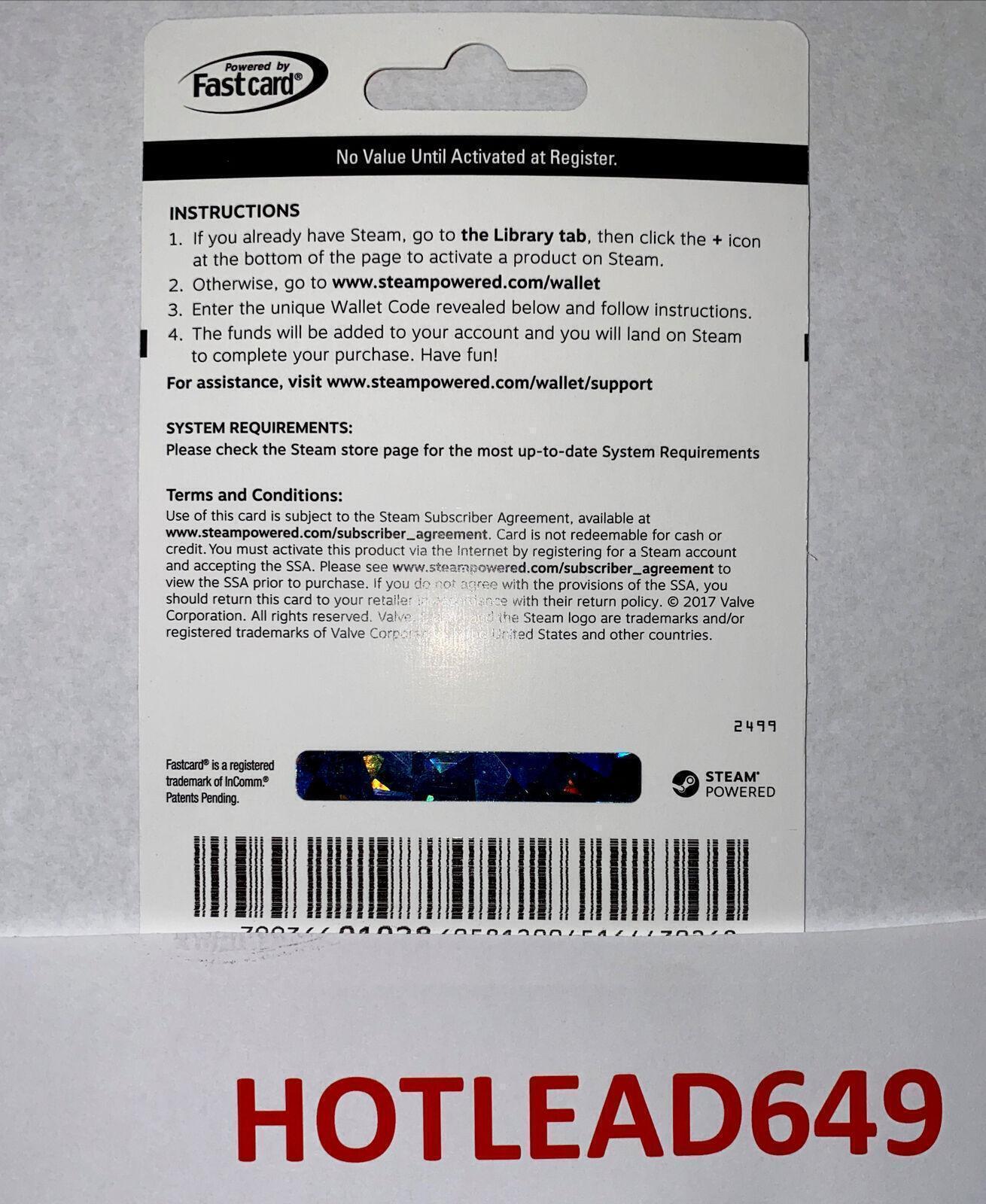 Steam Gift Card 200$ Pc Prepaid Gift card Game Card