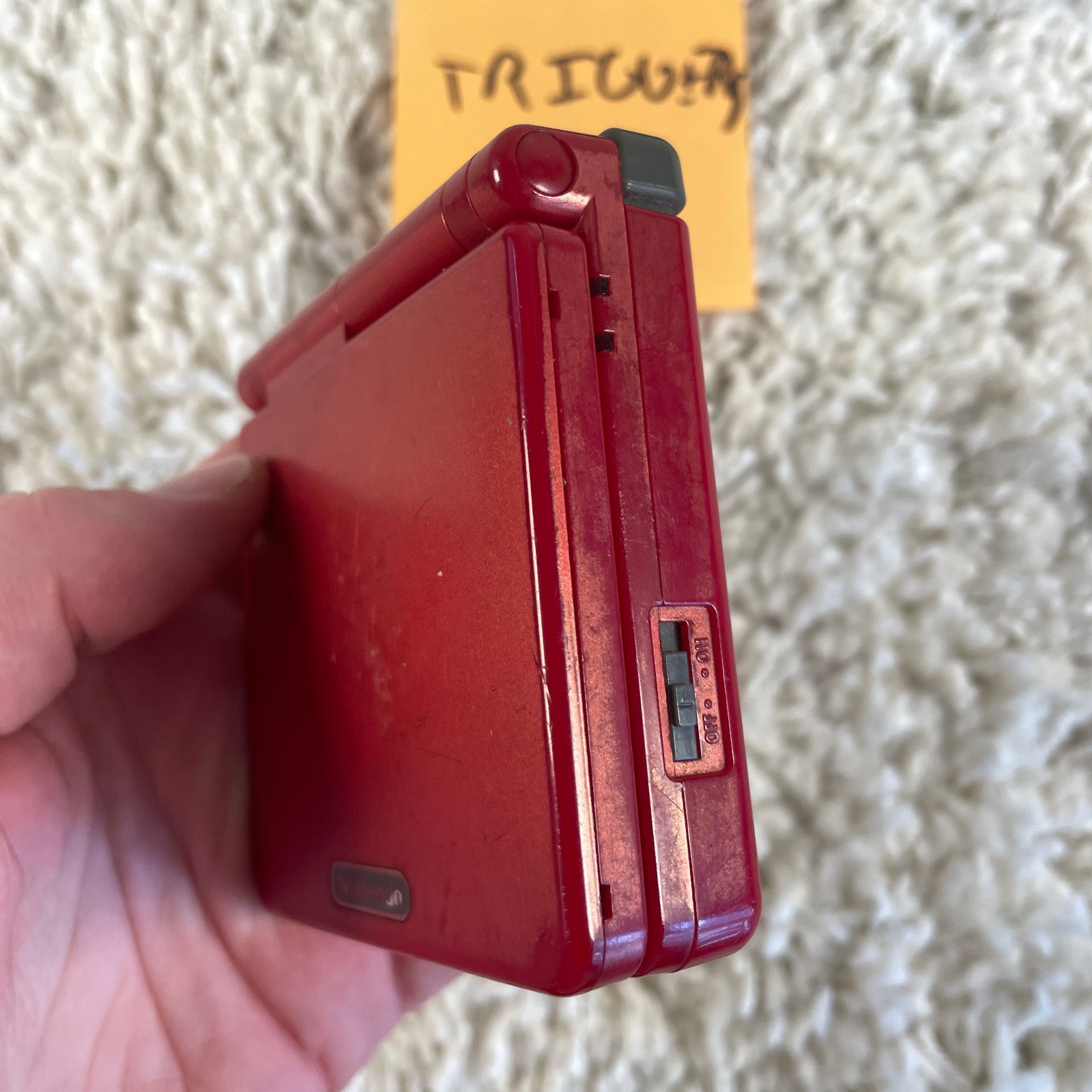 Nintendo Gameboy Advance GBA SP Handheld System Console Flame Red Model AGS-001