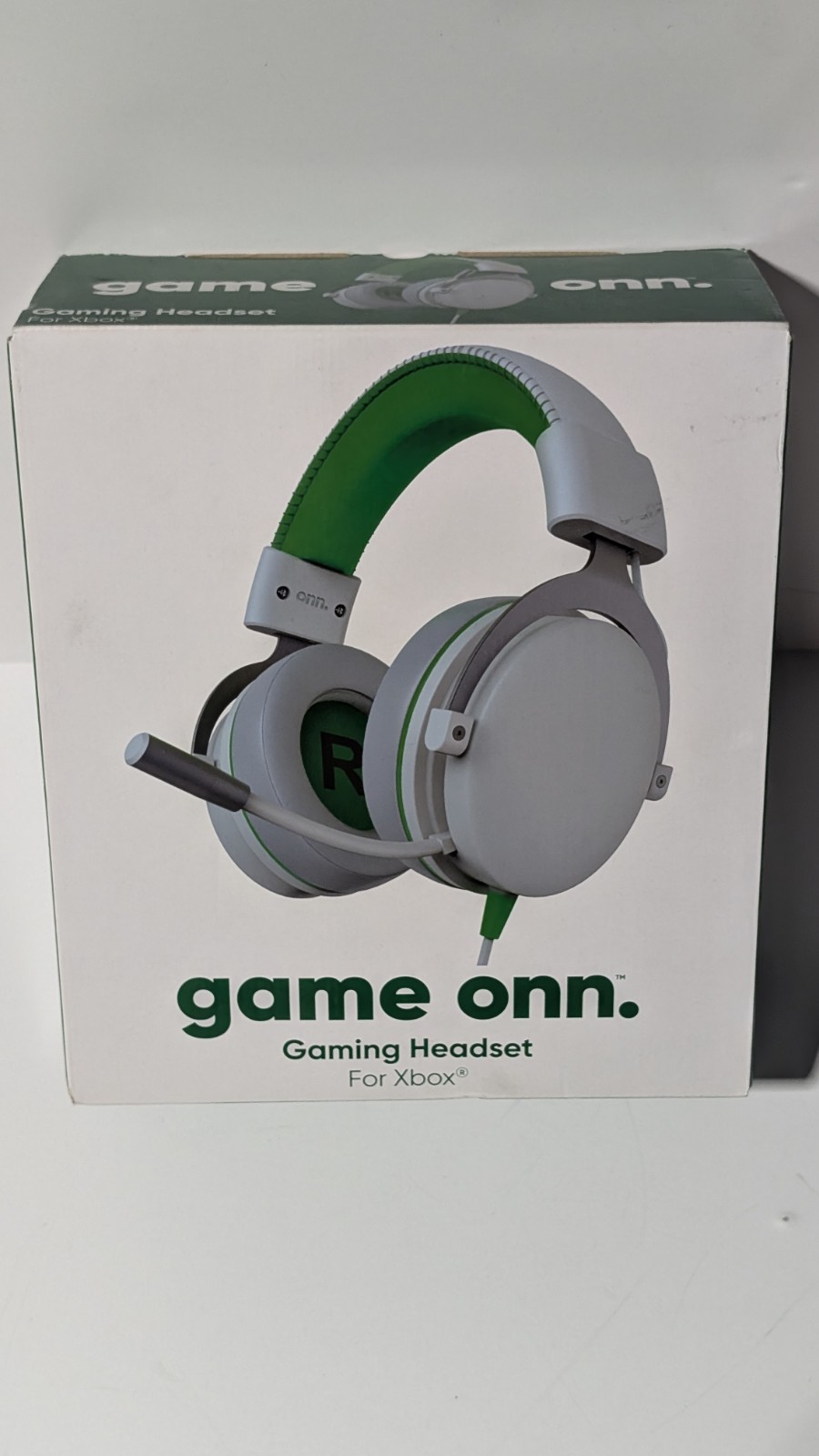 onn Wired Gaming Headset For Xbox – Light Gray/Green – SEALED NIB – Lowest Price