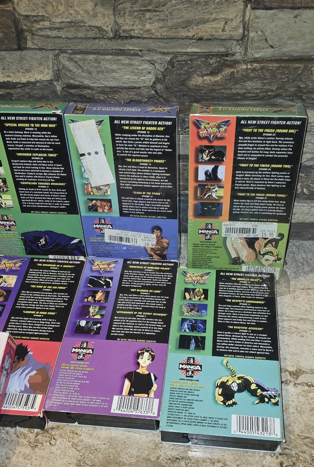 Vintage Manga Video Street Fighter II V VHS Lot 1-10 + Animated Movie