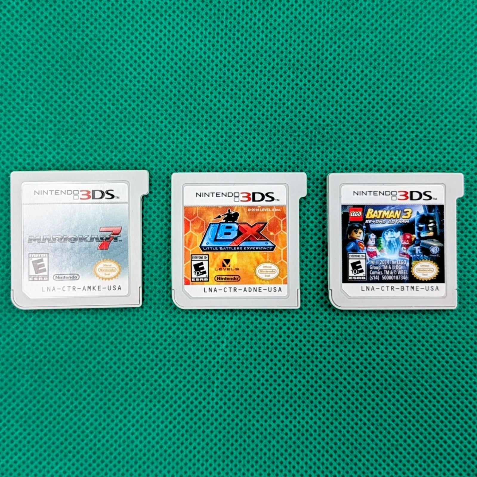 Nintendo 3DS Game Bundle Mario Kart 7 Lego Batman 3 Little Battlers eXperience