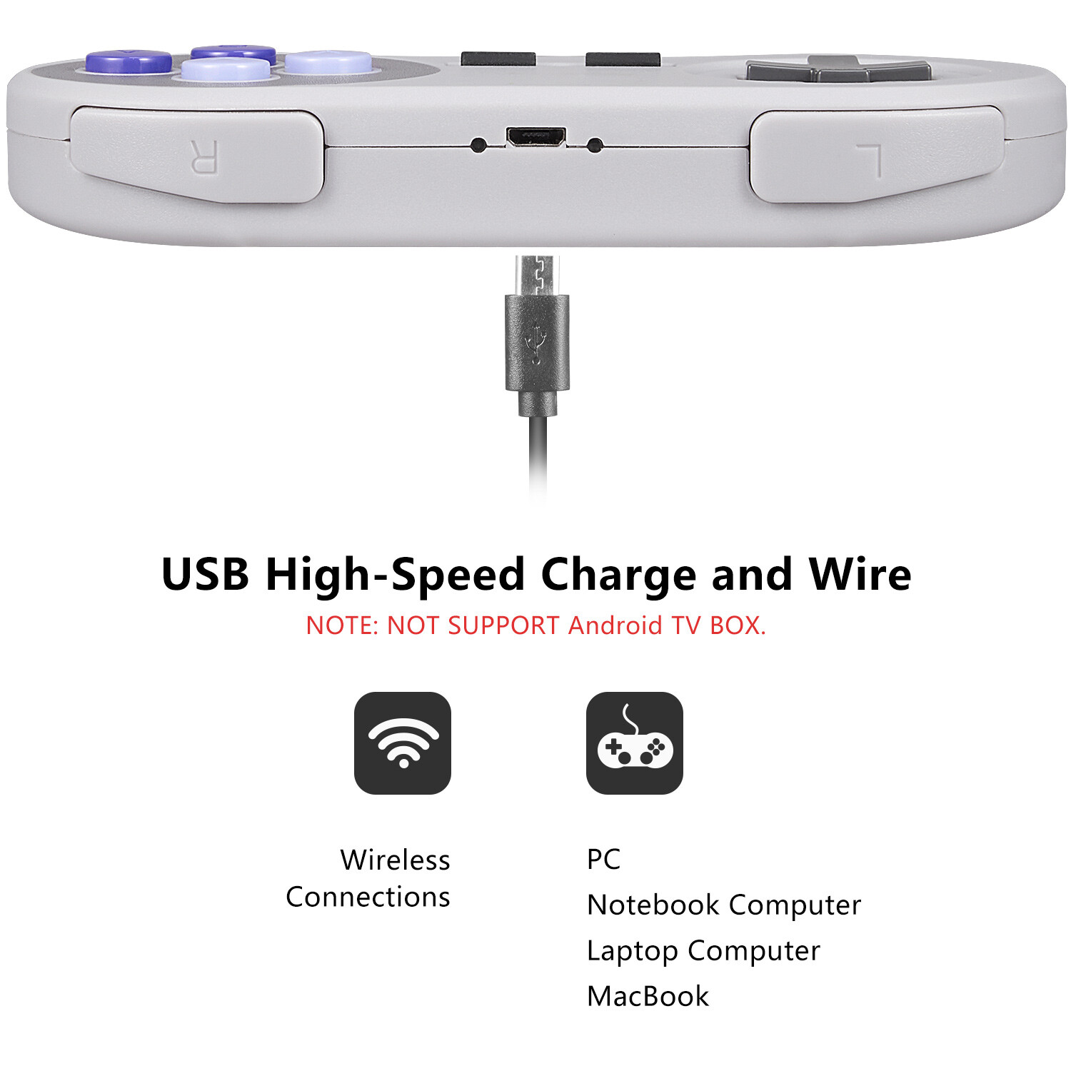 2.4G Wireless SNES / NES Controller Gamepad &USB For PC MAC Windows Raspberry Pi