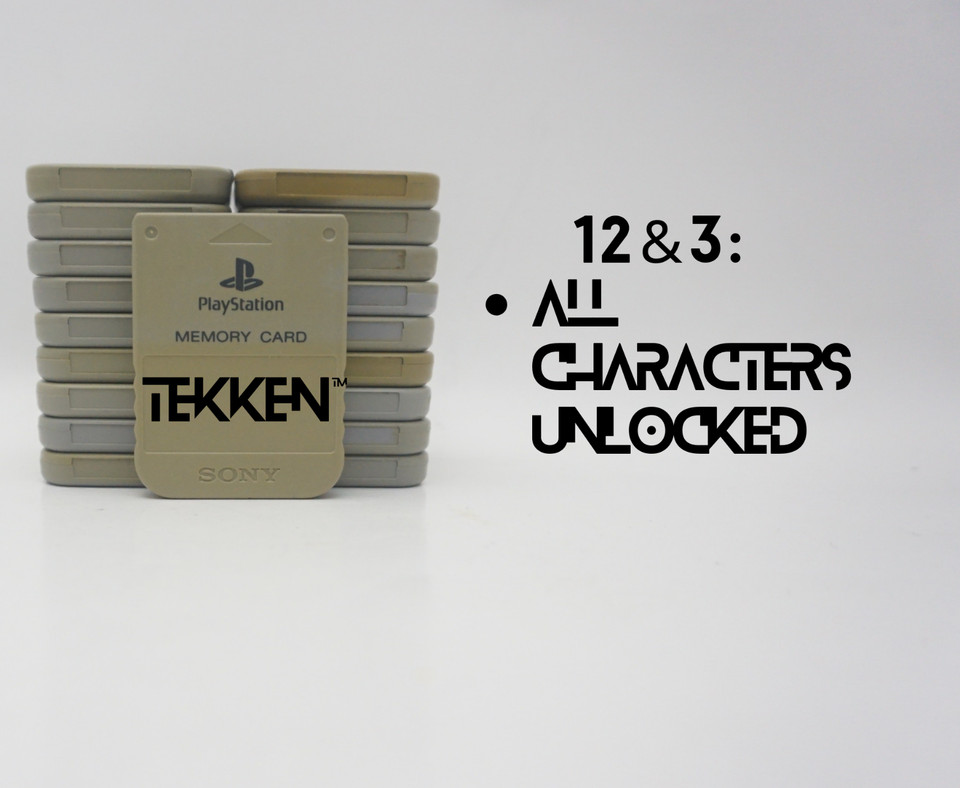 Unlocked Tekken 1 2 3 Save File Sony Playstation 1 OEM PS1 Memory Card ONLY