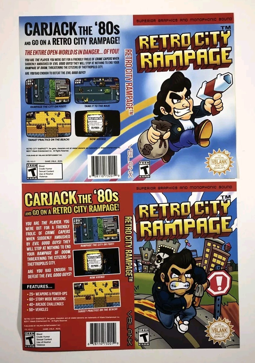 2 COVER ART VARIANTS ONLY, NO GAME: RETRO CITY RAMPAGE (Nintendo Switch) READ!