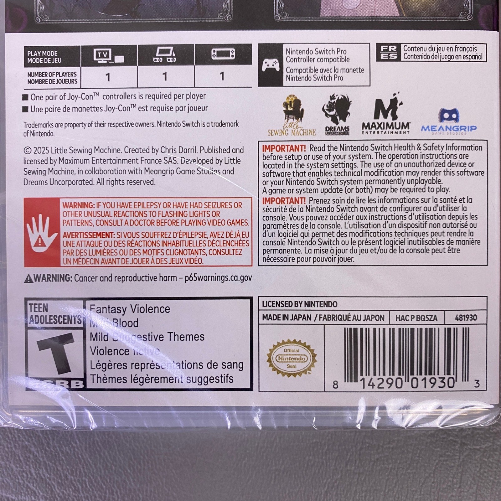 Bye Sweet Carole Nintendo Switch 2025 Brand New Sealed Rapid Shipping