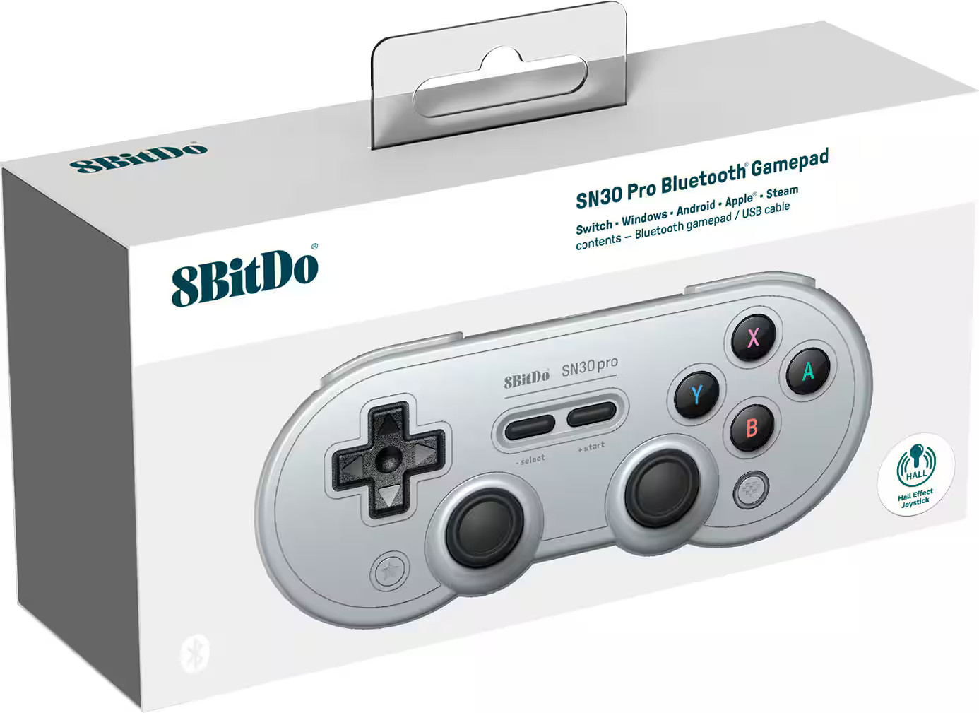 8BitDo – SN30 Pro Wireless Controller with Hall Effect Joysticks – Gray
