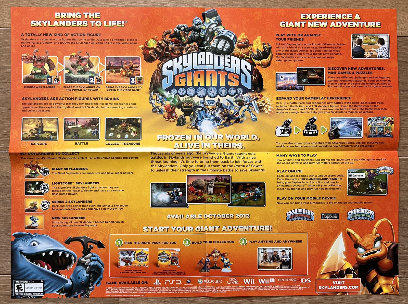 Lot 2 Skylanders Posters Giants and Swap Force Character Checklist New