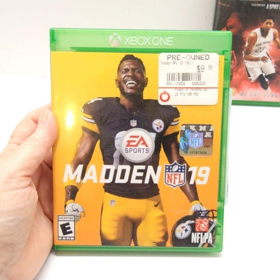 Madden NFL 16 Madden NFL 19 NBA 2K16 Xbox One Sports Game Lot 3 NTSC-U/C