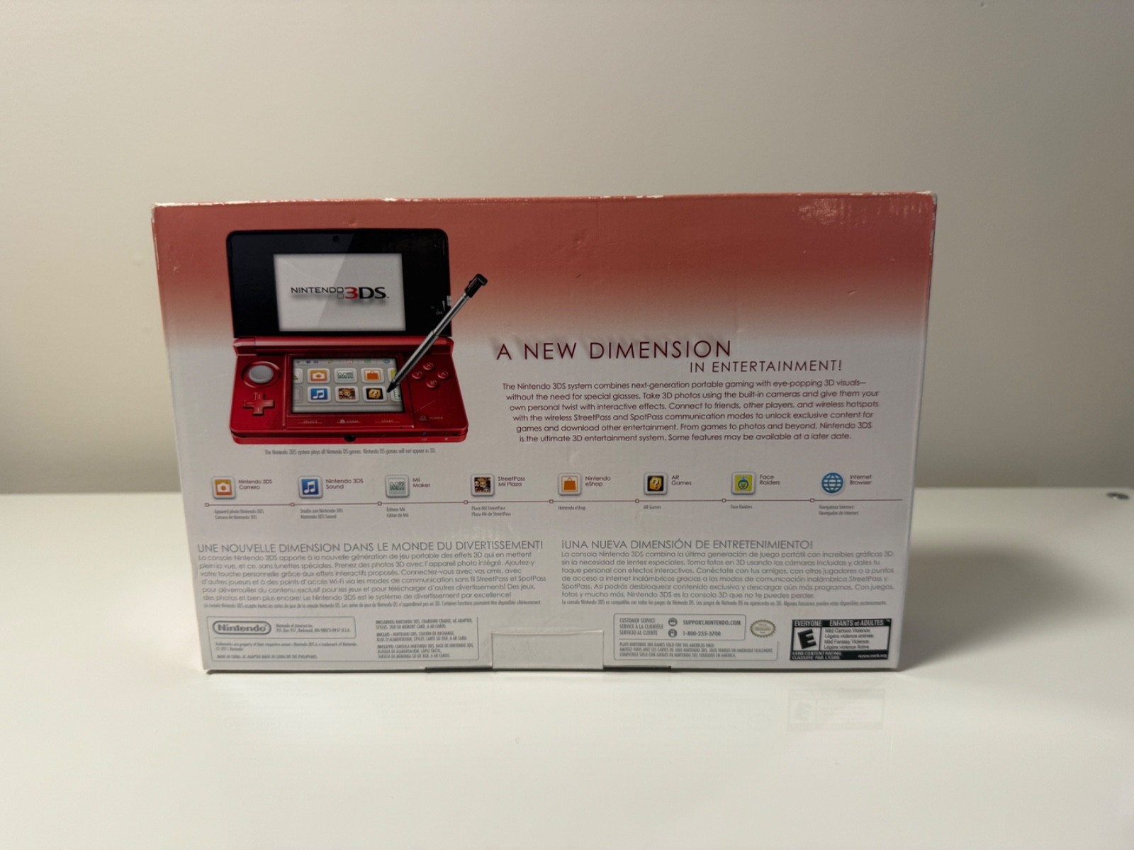 Nintendo 3DS Handheld System – Flame Red *Original Box & Manuals Included*