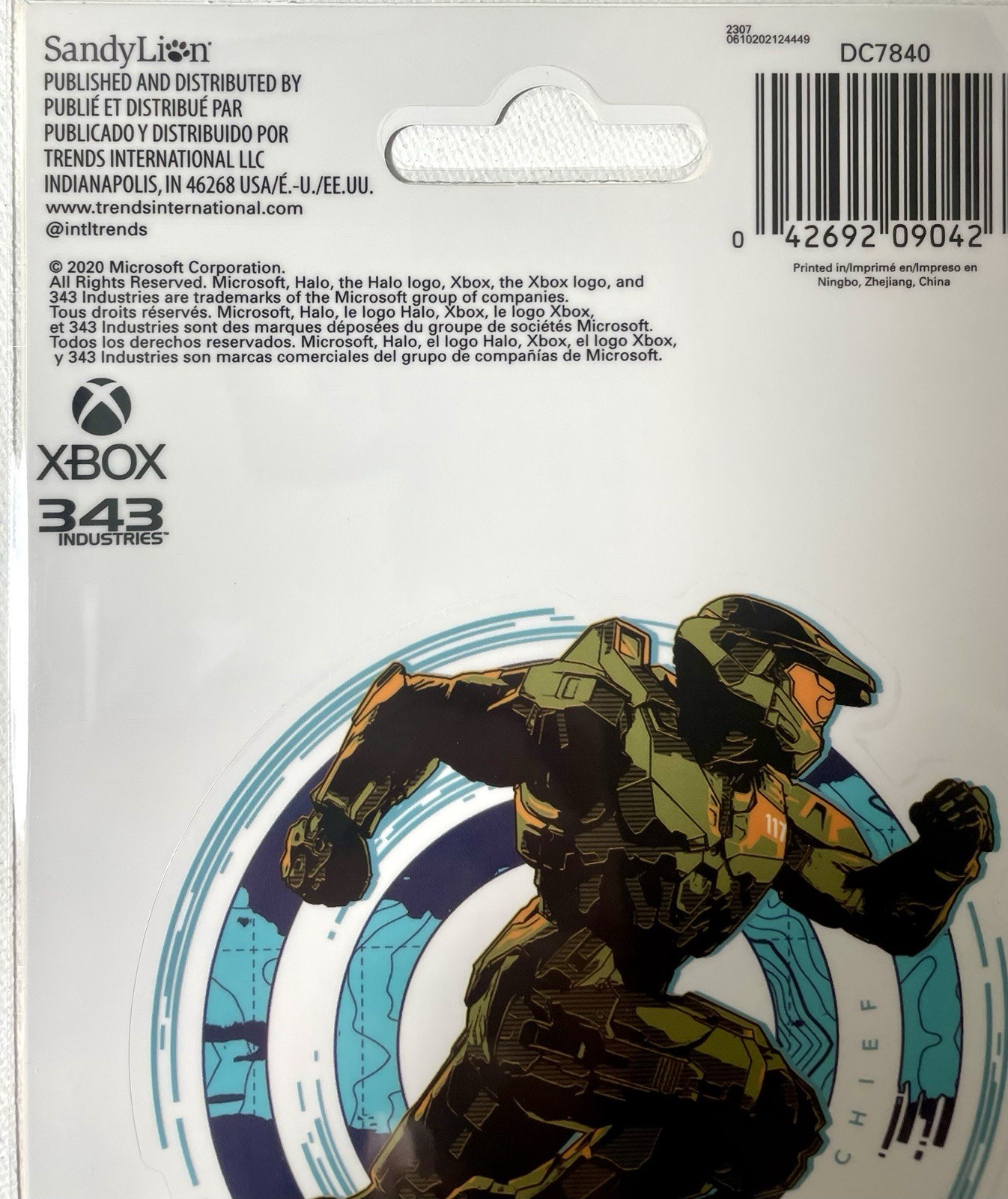 HALO3.5”x4.25”Decal Master Chief High Sprint,clear,turquoise XBOX 343industries