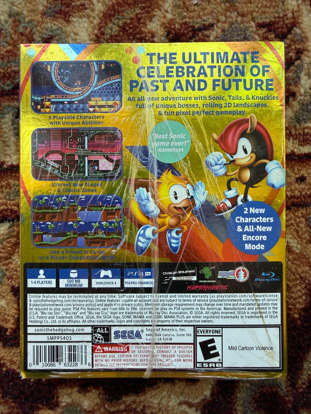 Sonic Mania Plus PS4 Brand New Sealed Art Book Edition Reversible Cover Sega