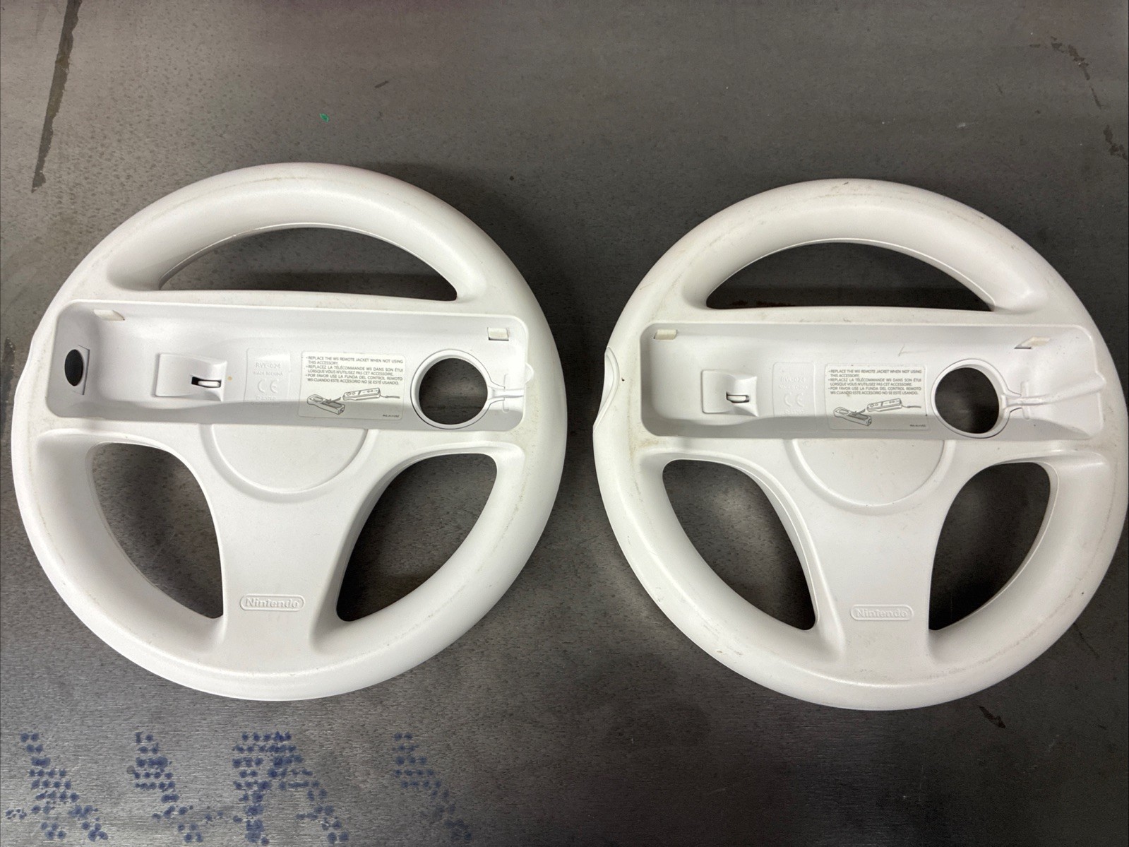 2x Genuine OEM Mario Kart Racing Steering Wheel Nintendo Wii RVL-024 Cleaned