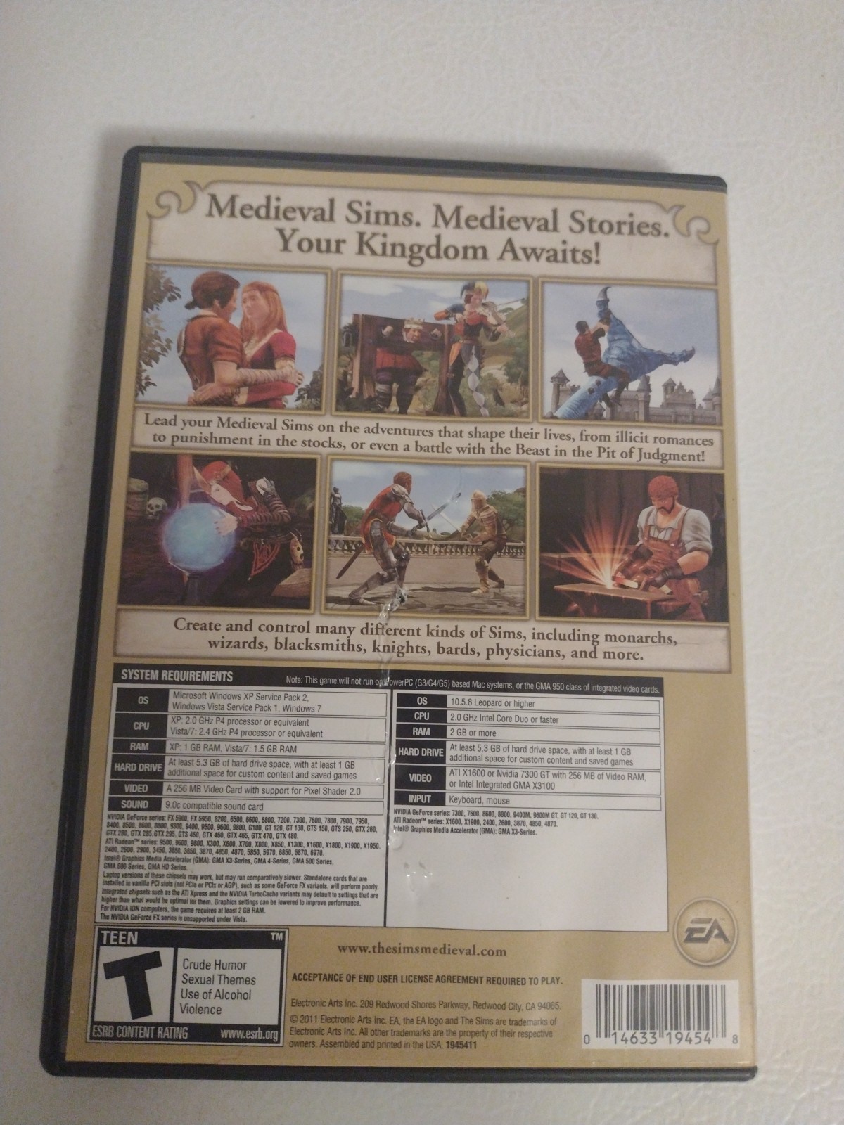 Sims Medieval Windows Mac DVD Rom computer game EA Games Fun simulation