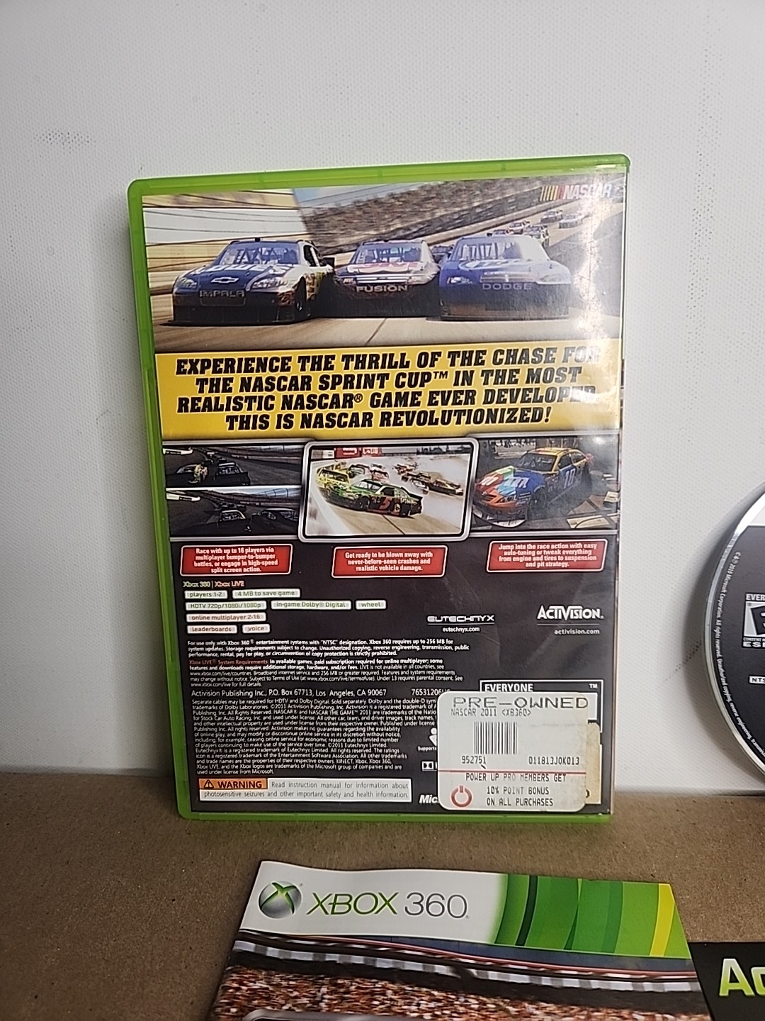 NASCAR The Game 2011 (Microsoft Xbox 360, 2011) Tested Complete