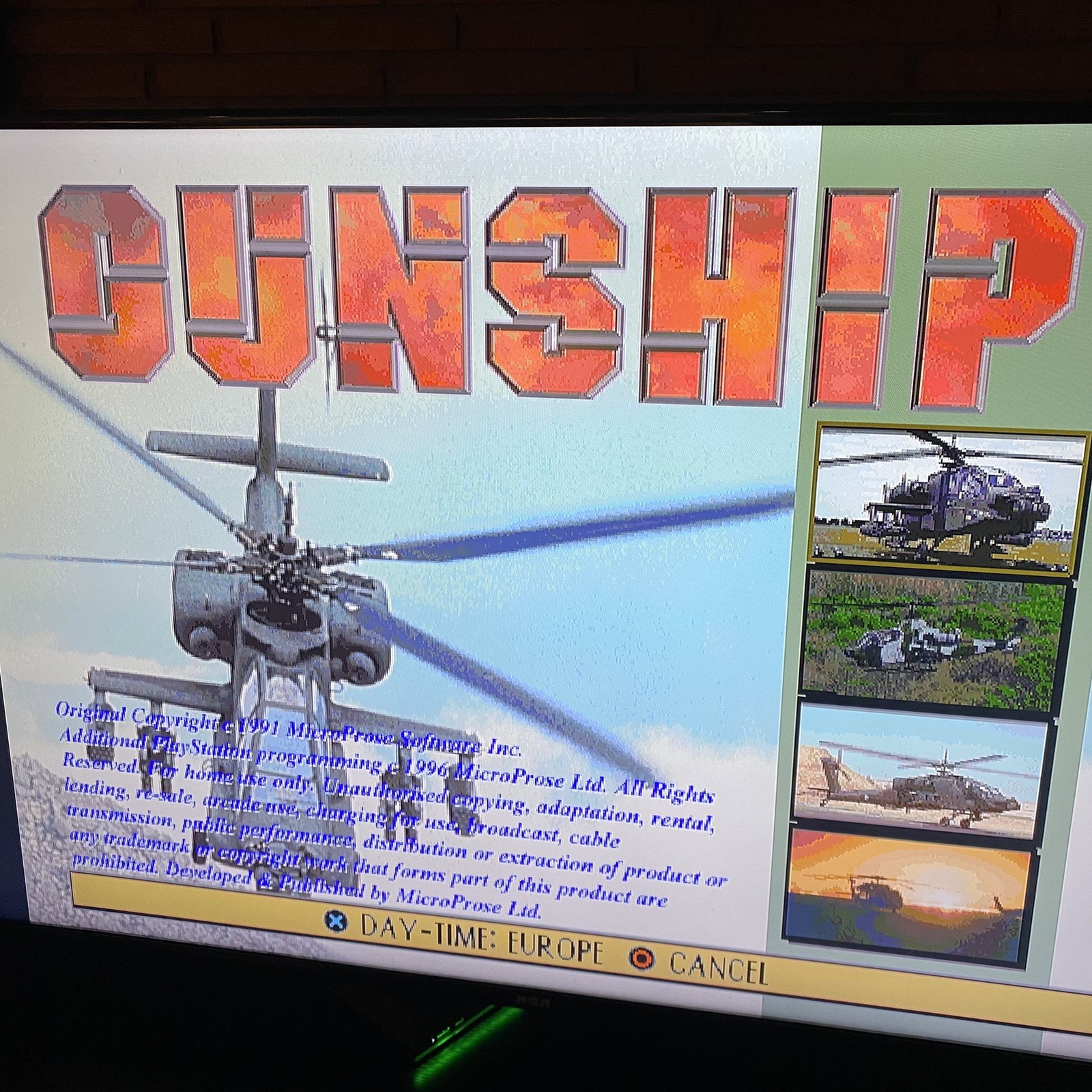 Gunship PS1 Long Box PlayStation 1 Missing Manual Tested