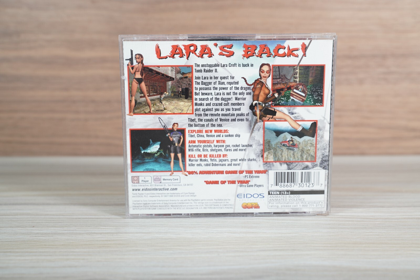 Tomb Raider II 2 Starring Lara Croft (Sony PlayStation 1, 1997) PS1 Complete