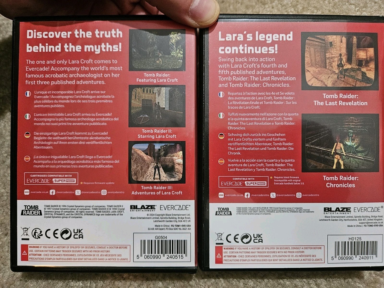 Evercade Tomb Raider Collection 1 And 2 Complete In Box