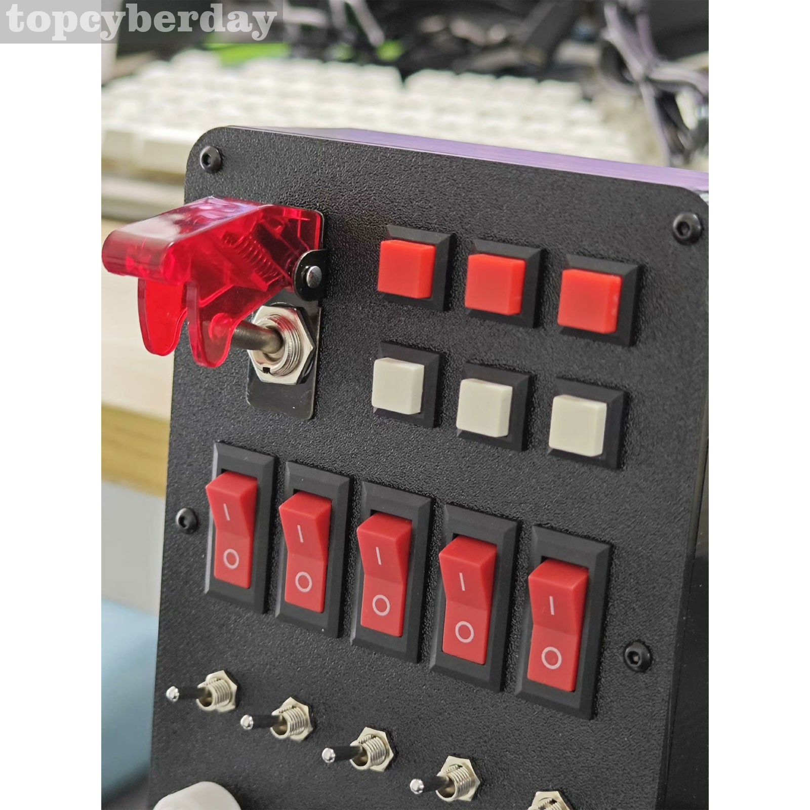 Racing Game/Flight Simulation Central Control Box + Six Self Reset Button Switch