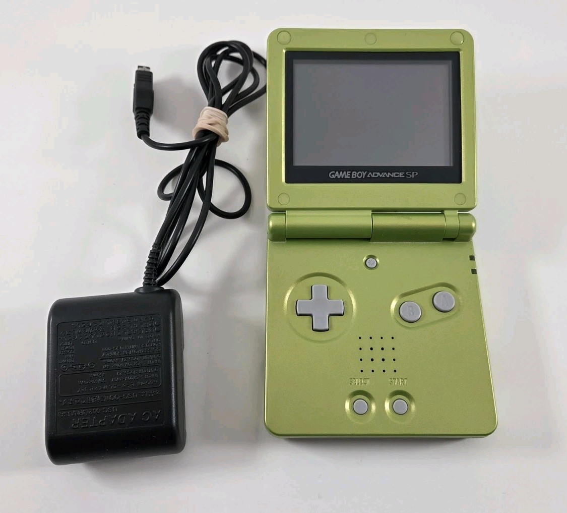 Nintendo Game Boy Advance SP GBA Lime Green AGS-001 Handheld With Charger Tested