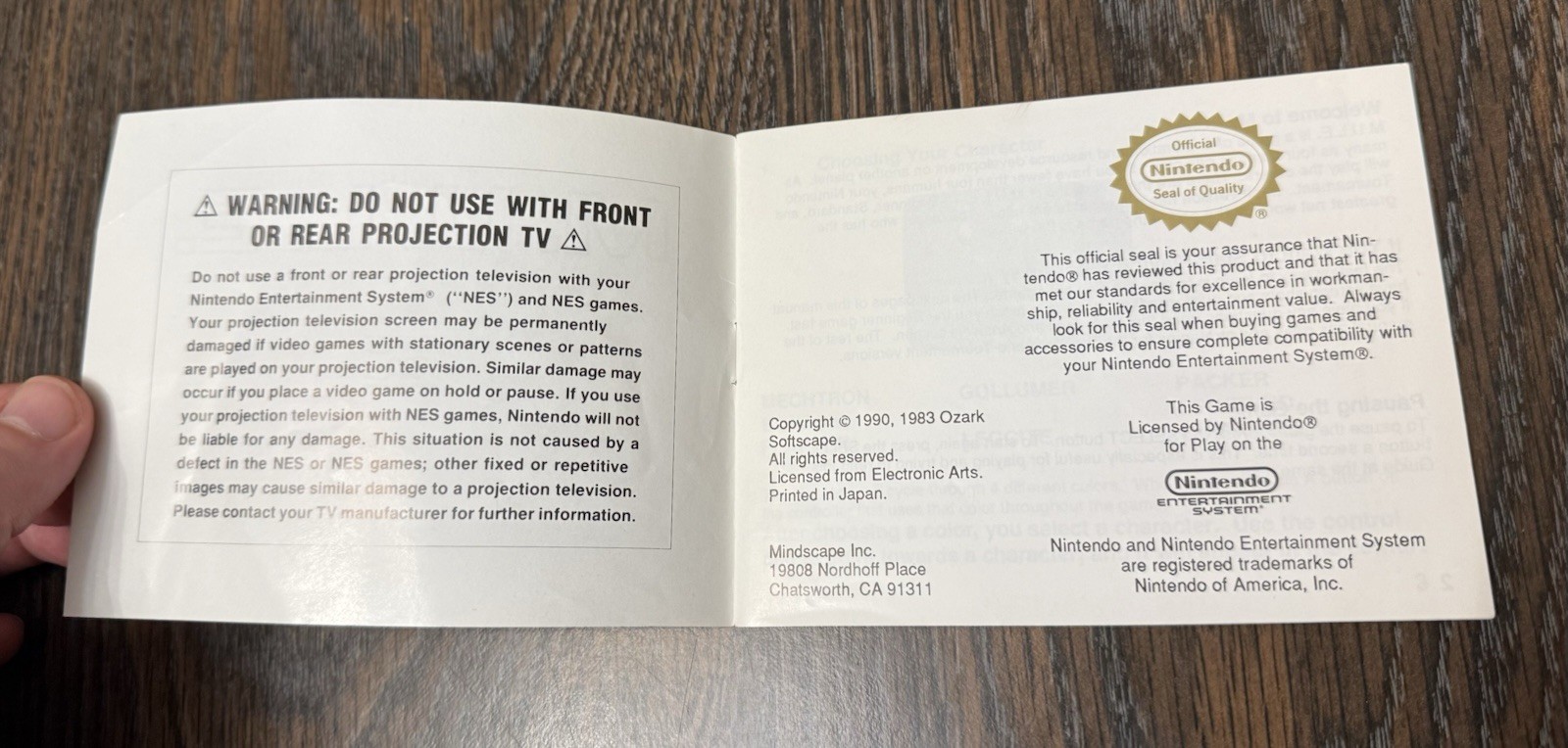 MULE M.U.L.E. MANUAL ONLY (Nintendo, NES 1990) Combine Shipping on Multiple