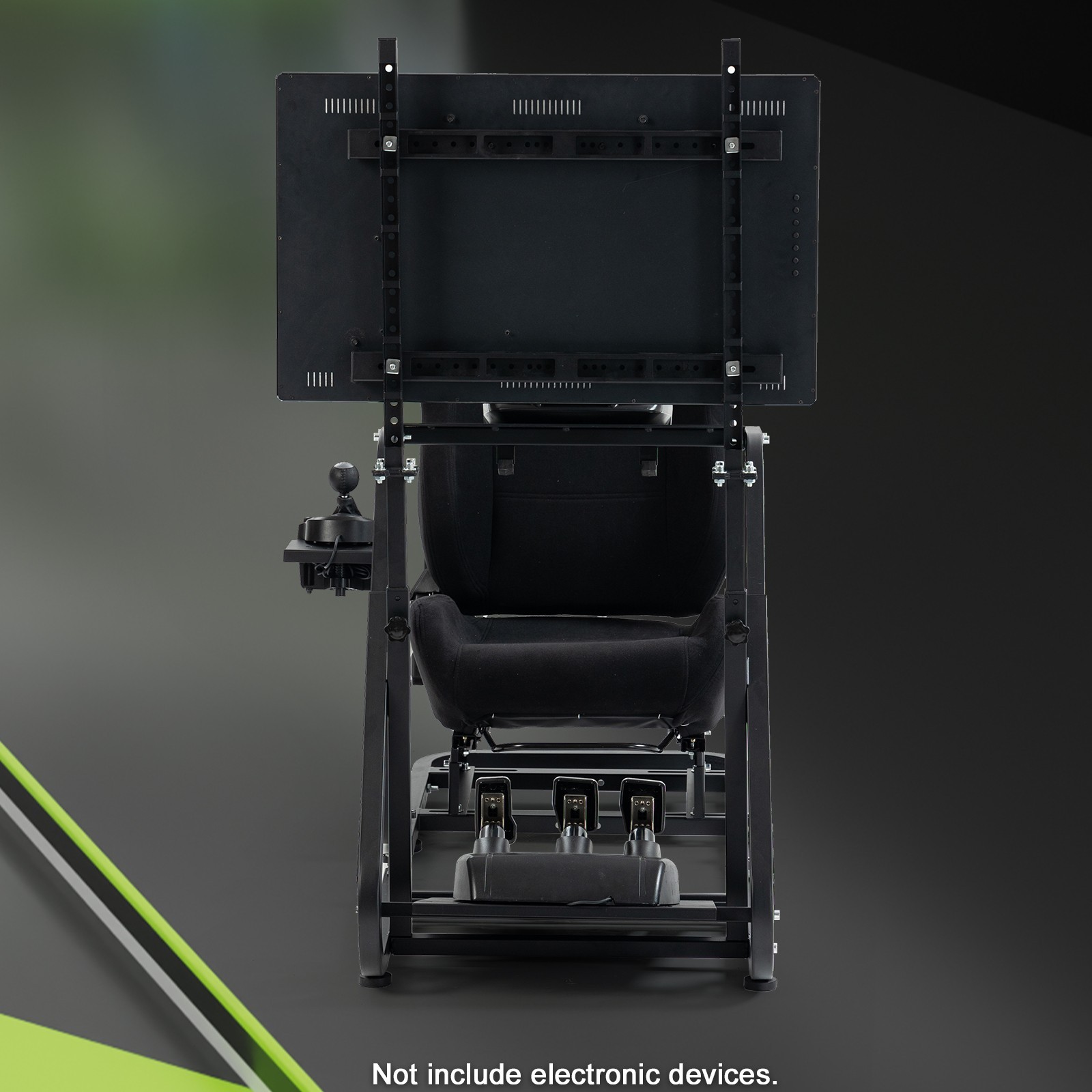 Hottoby Racing Simulator Cockpit With Black Seat & Monitor Stand Fits Logitech