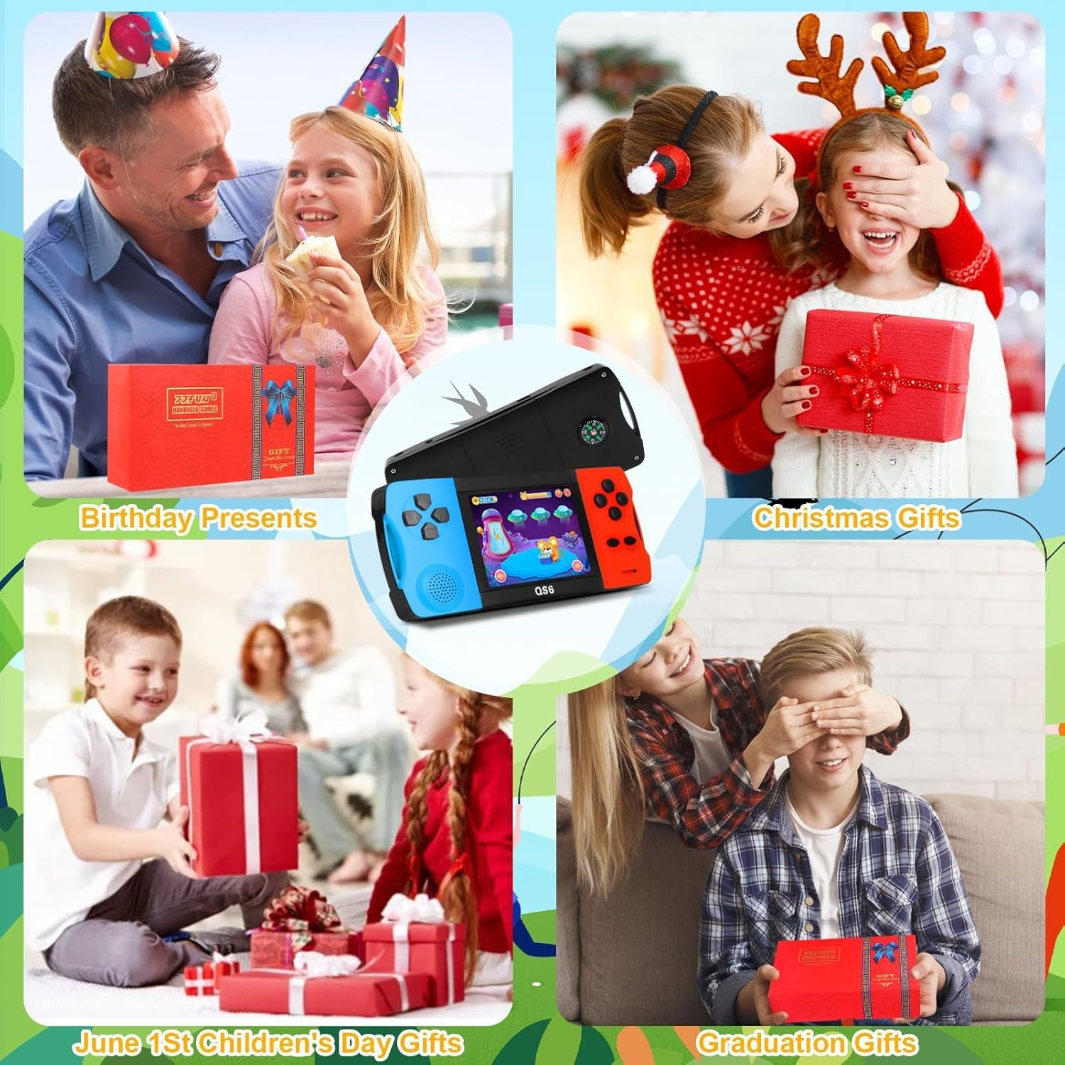 Handheld Games for Kids with Built-in 100+ Classic Retro Games, 3.2″ IPS Scre…