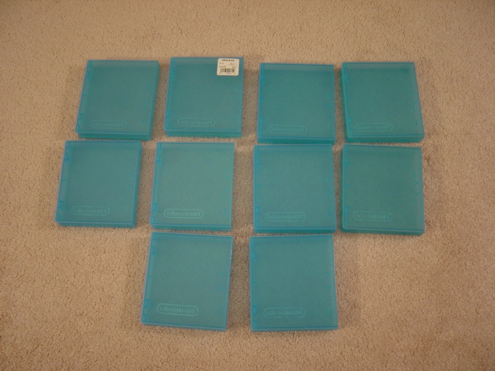 Lot of 10 Blue Nintendo Entertainment System OEM NES Clamshell Cases video games