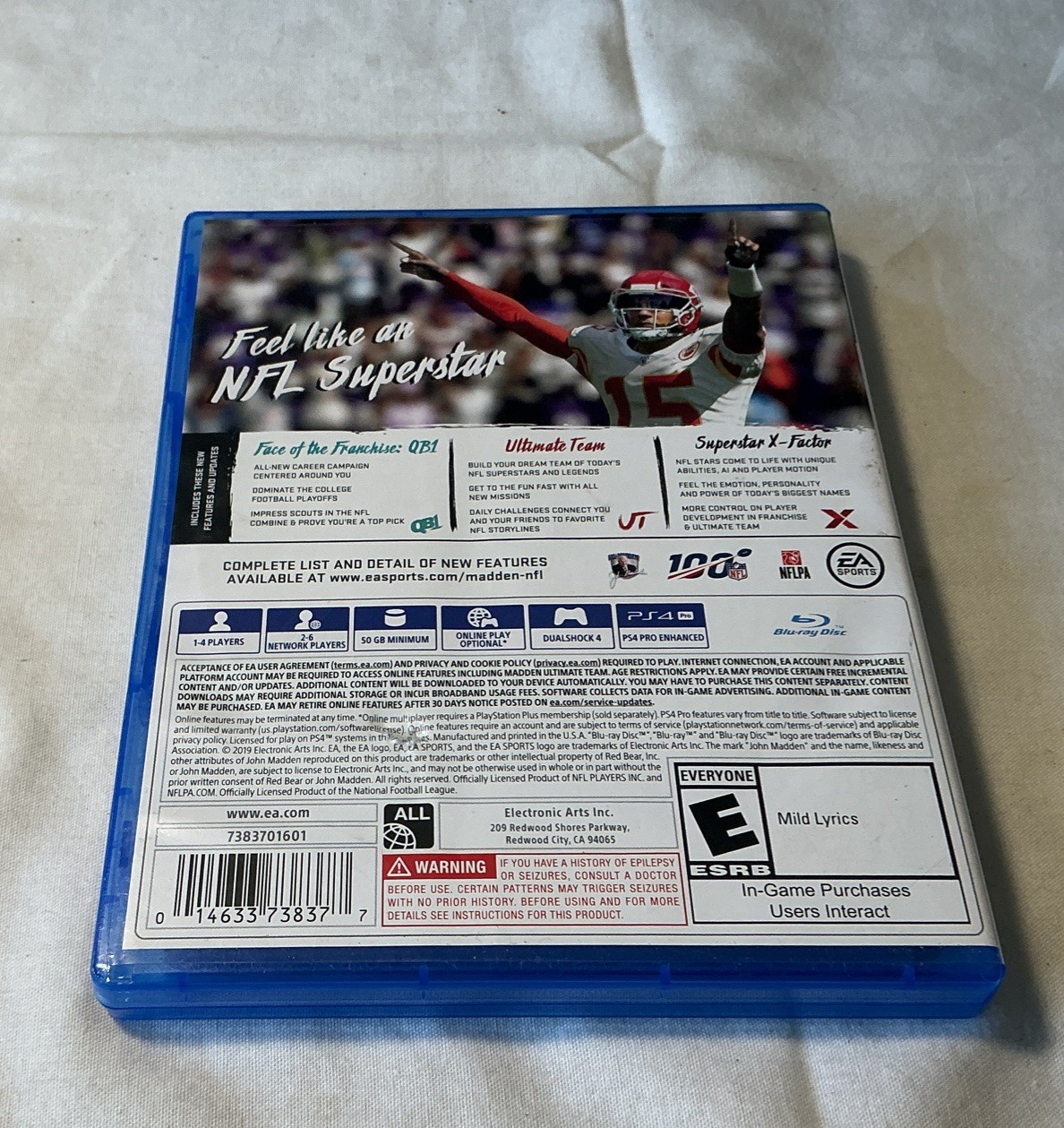 4 Play Station 4 Video Games.madden 20,modern Warfair,naruto Storm ,mind Craft.