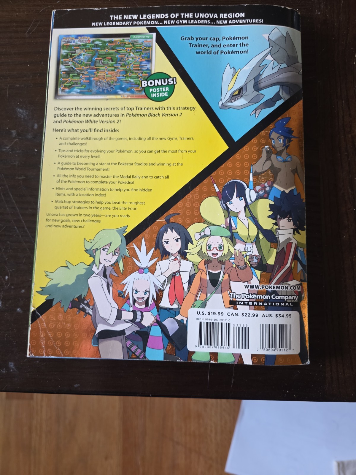 Pokemon Black 2 & White 2 Official Strategy Guide Unova Vol 1 with Poster/Map