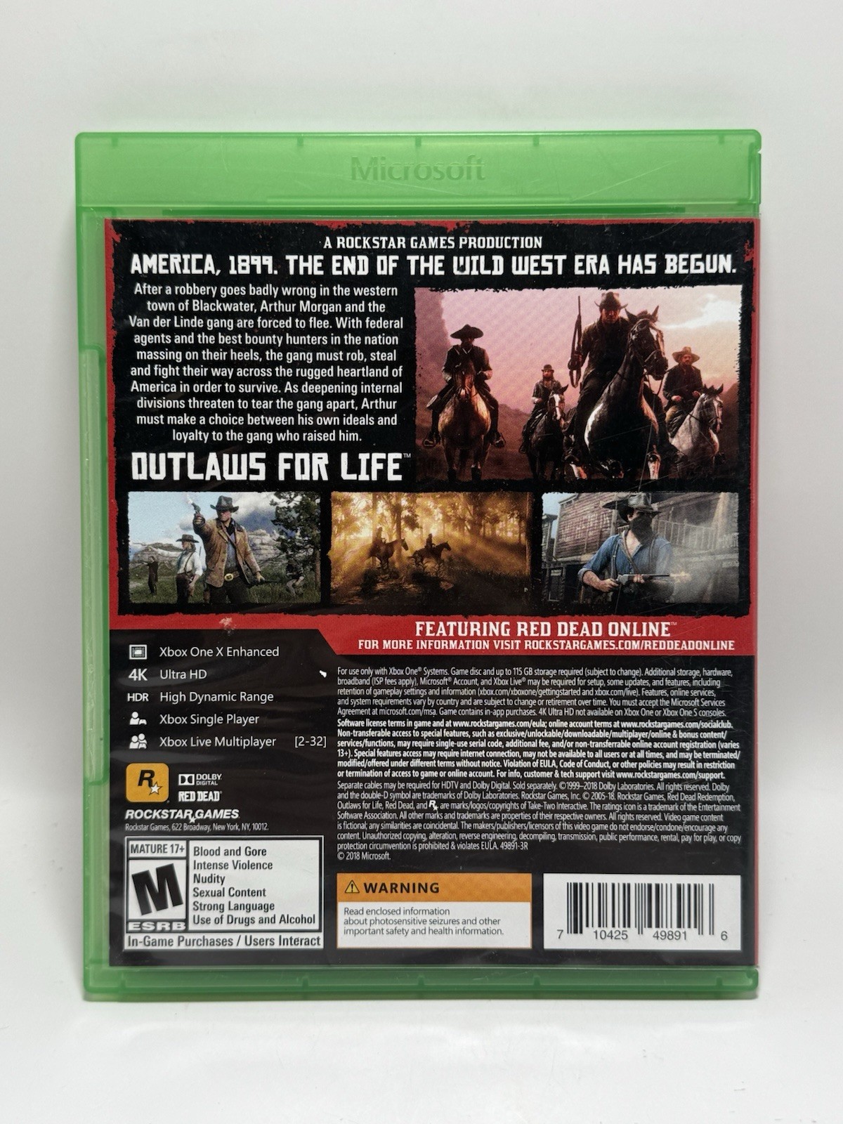 Red Dead Redemption 2 – Microsoft Xbox One (2 Disc + Map Included) No Manual