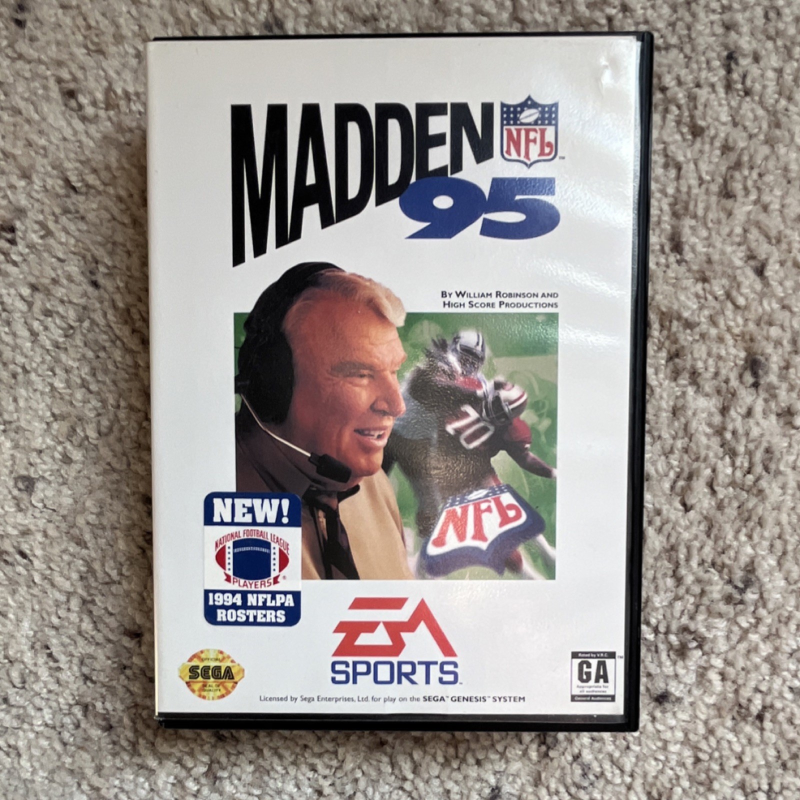 EA SPORTS Madden NFL 95 Sega Genesis Cartridge, Case & Manual American Football