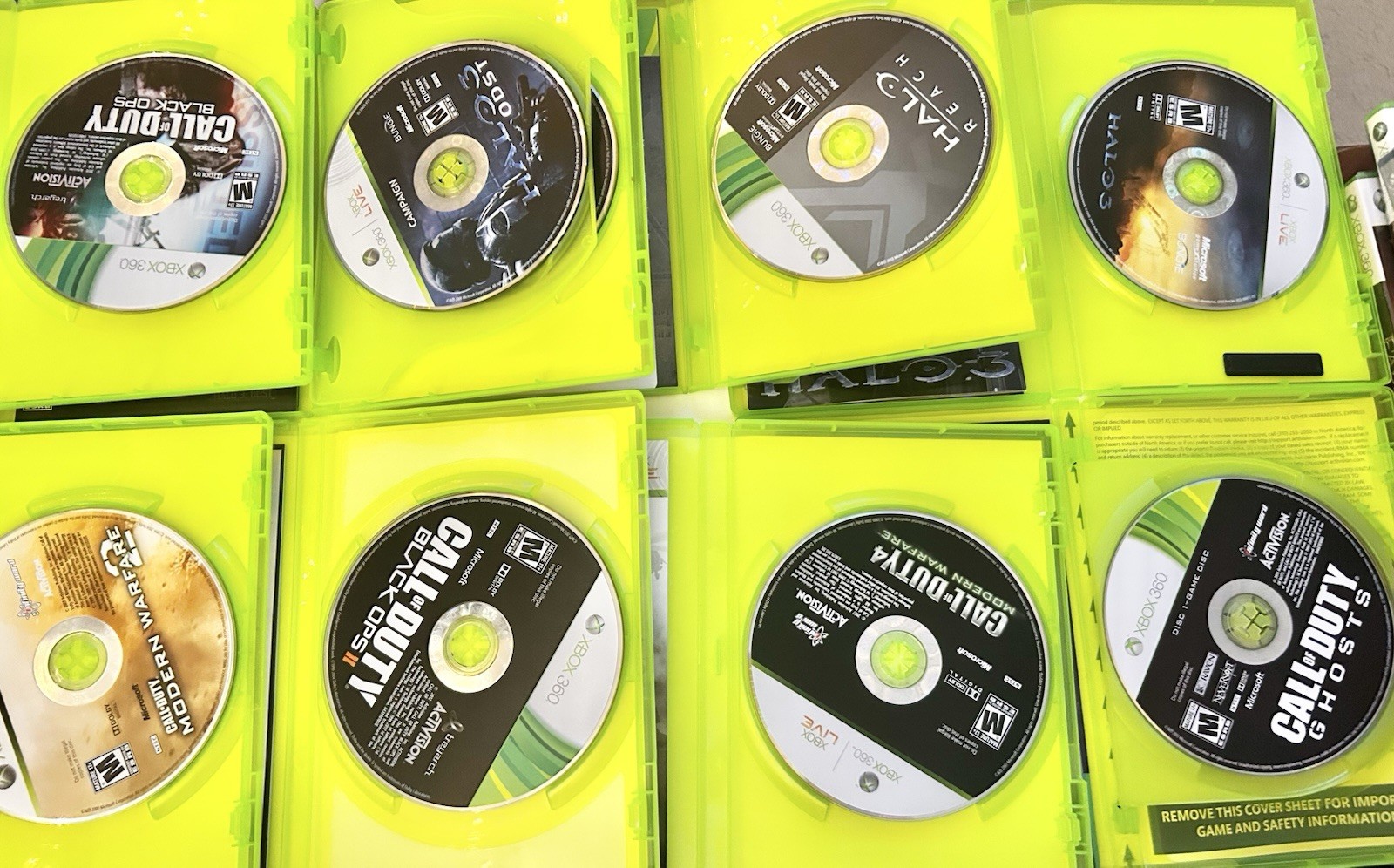Microsoft Xbox 360 8-Game Lot Halo Reach/3/ODST & COD 4 MW/BO/BO2/Ghosts