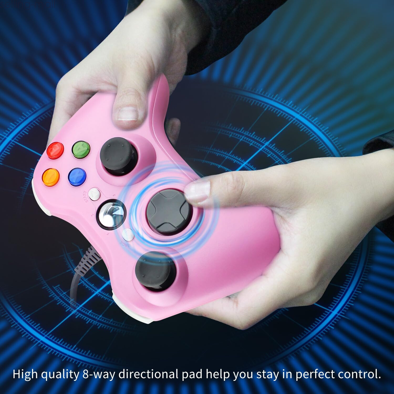 USB Wired Xbox 360 Controller Gamepad For Xbox 360 PC Windows 11 10 8 7 XP PINK
