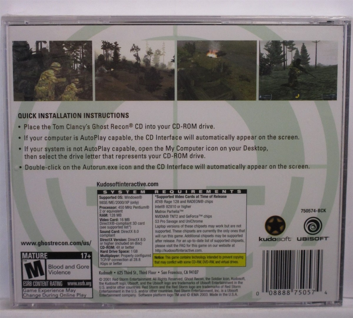 Video Game PC Tom Clancy’s Ghost Recon NEW SEALED Jewel