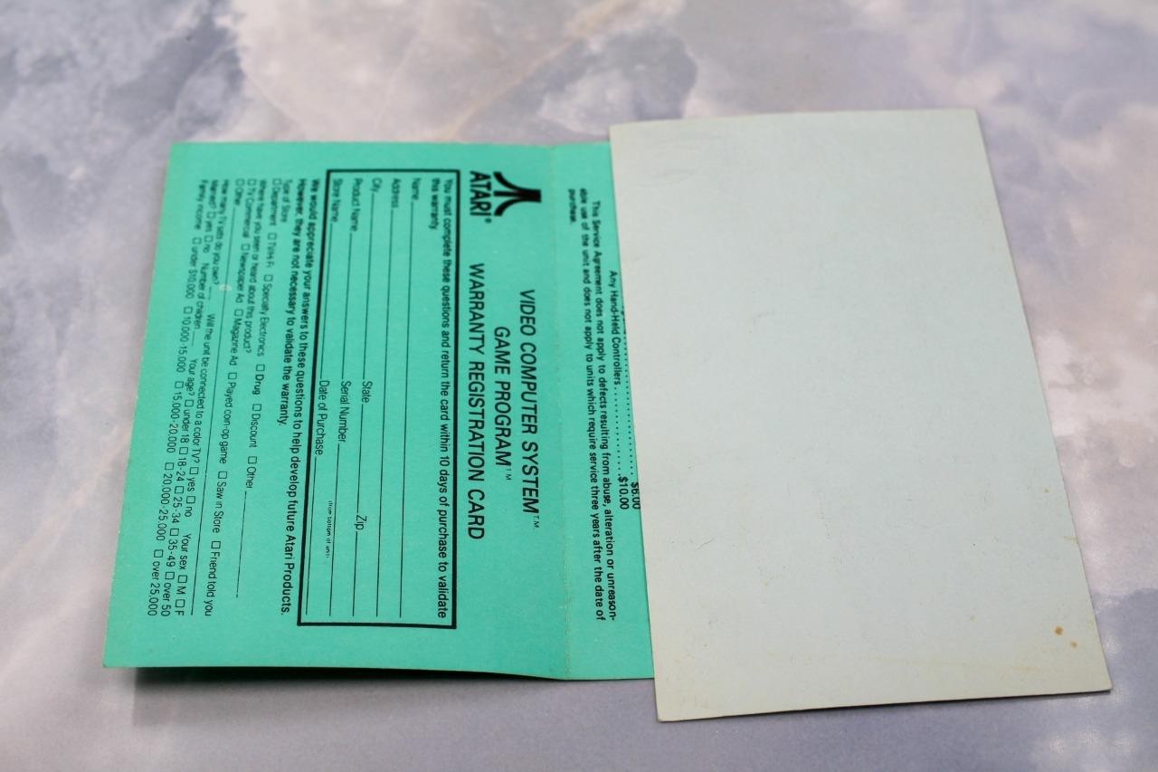 NO GAME- Game Program Warranty REGISTRATION Instruction Book Manual ATARI 2600