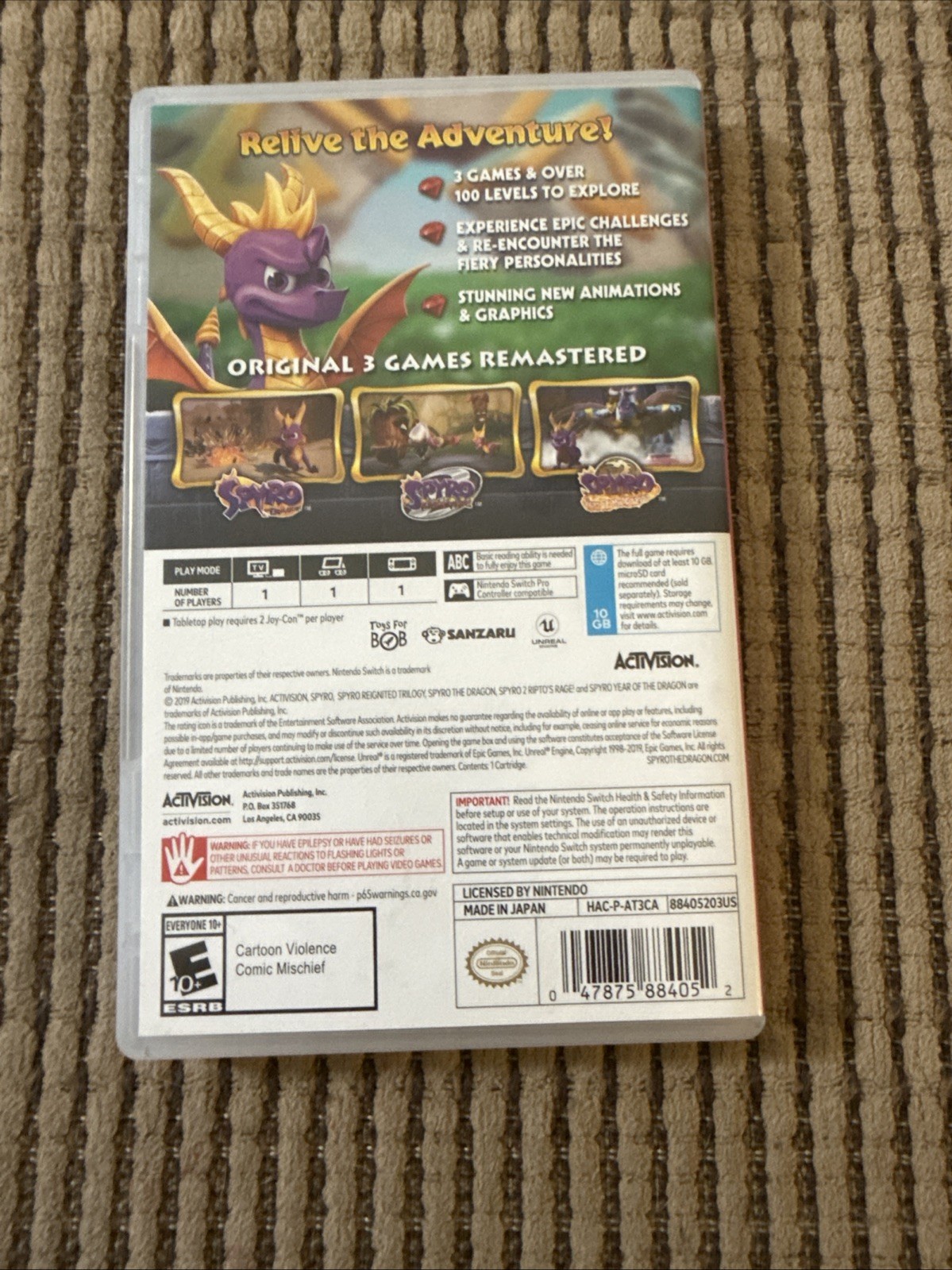 Spyro Reignited Trilogy Nintendo Switch Complete