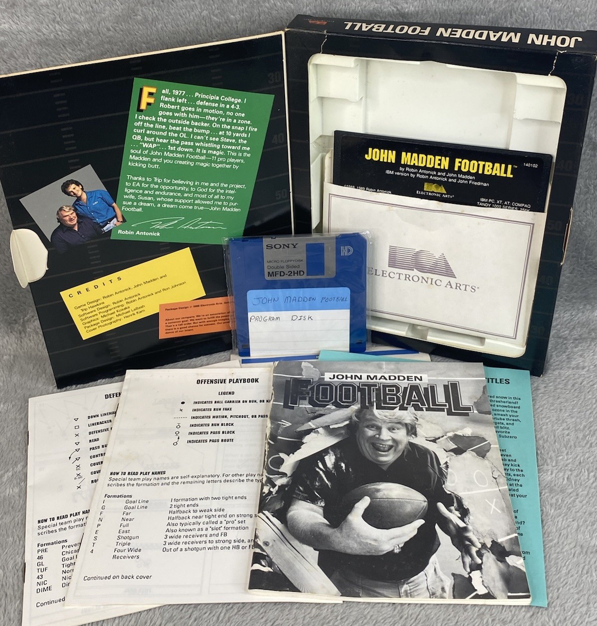 Electronic Arts John Madden Football 1988-1989- 5.2″ IBM PC Untested