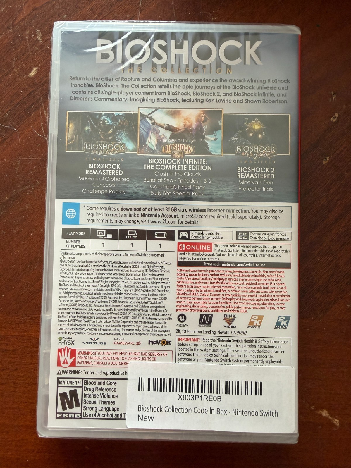 Bioshock The Collection (Nintendo Switch, 2020) – Download Version Sealed