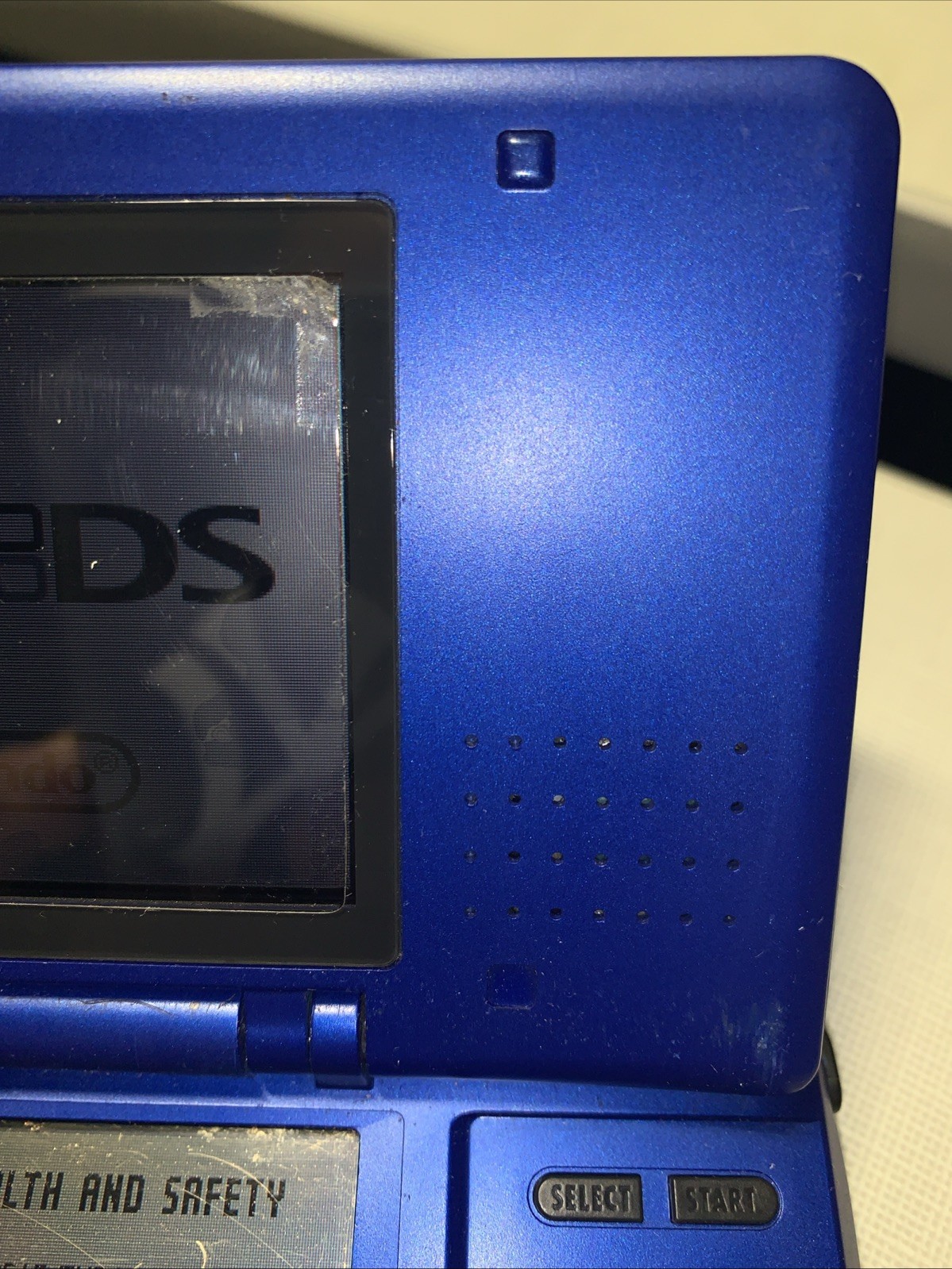 Original Nintendo DS Console Electric Blue Fat NTR-001 Tested Working No Charger