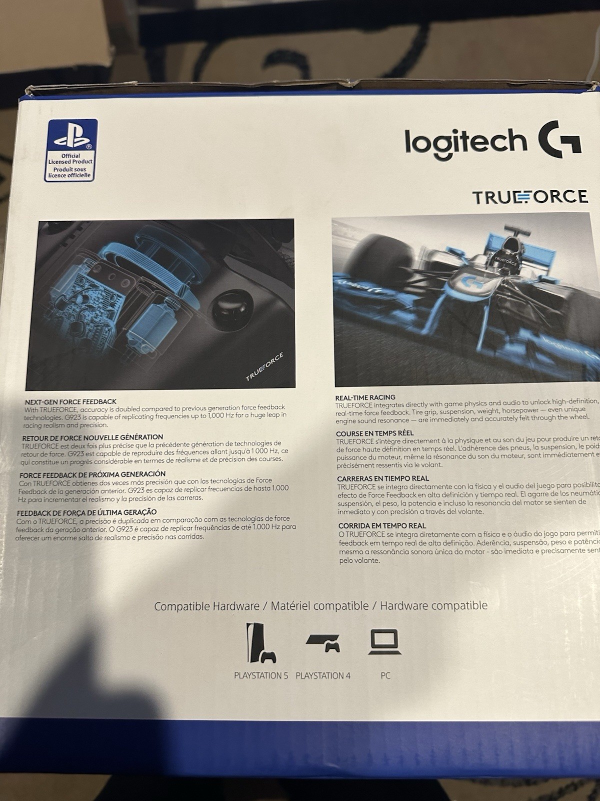Logitech G923 Racing Wheel and Pedals for PS5 PS4 PC