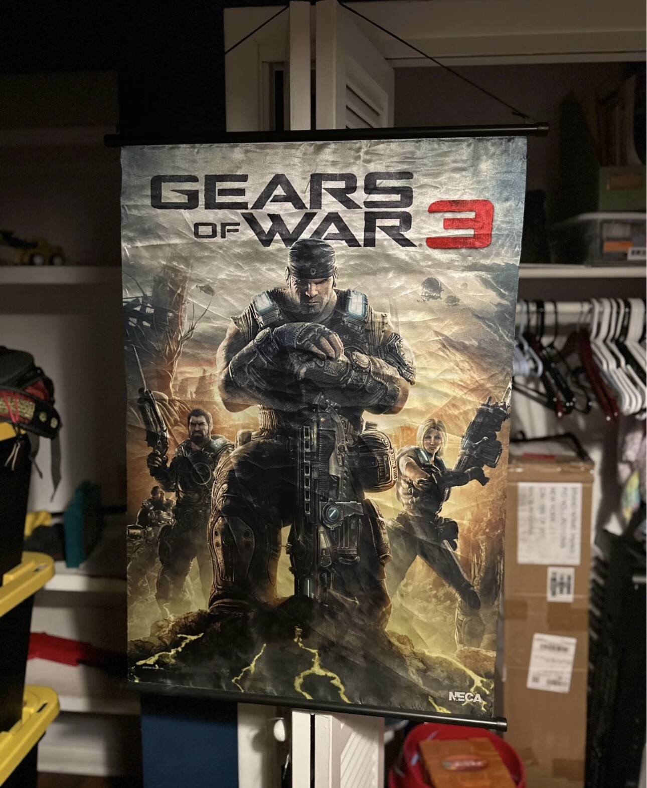 Gears Of War 3 Silk Fabric Wall Scroll 32” X 22” Neca Xbox 2010 Epic Games