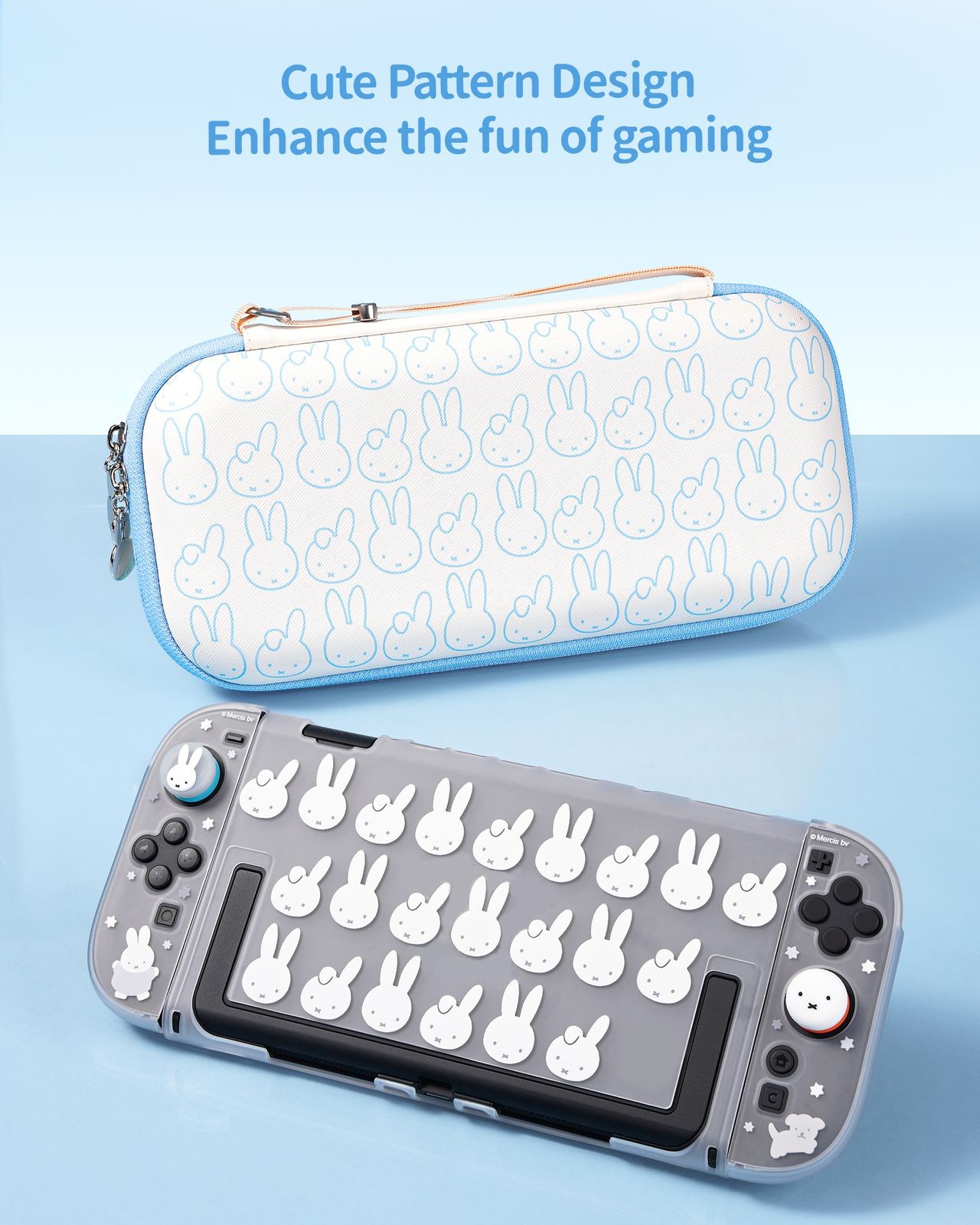 Cartoon Carrying Case for Nintendo Switch 2025 Storage Bag Hard Shell Bunny