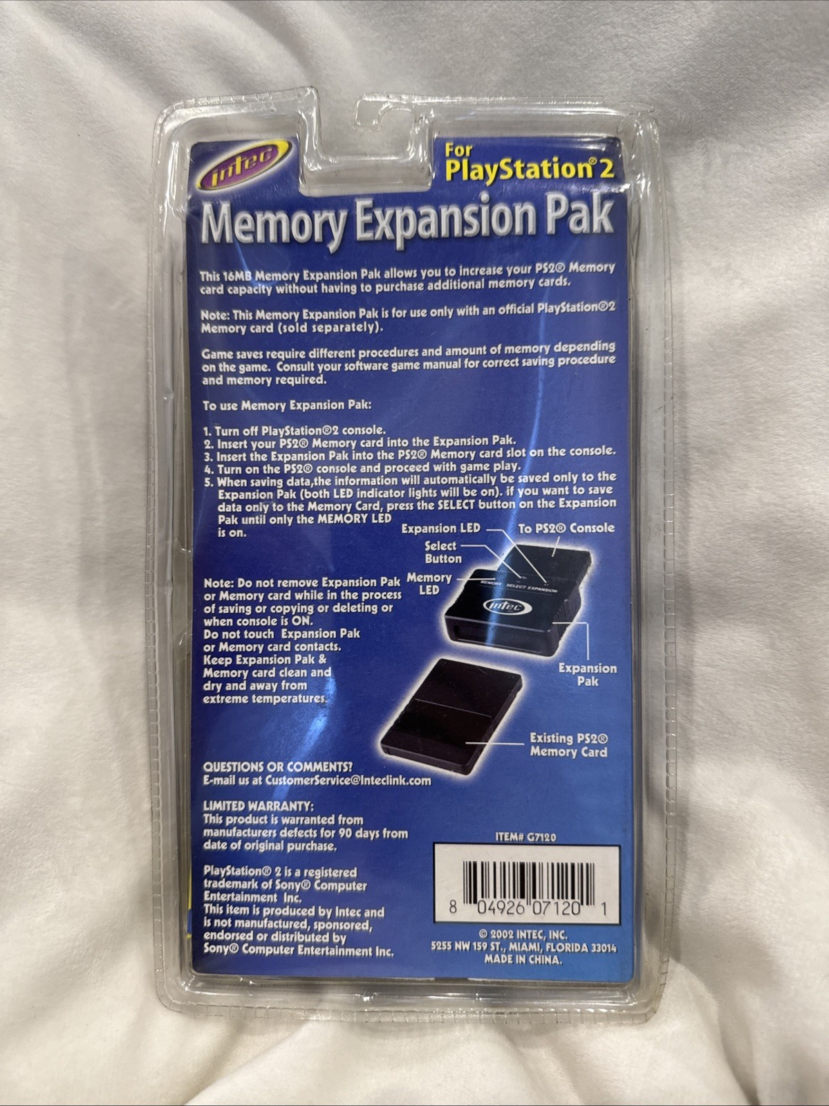 INTEC 3X SUPER LARGE 16MB  Memory Expansion Pak FOR PlayStation 2 PS2-New Sealed